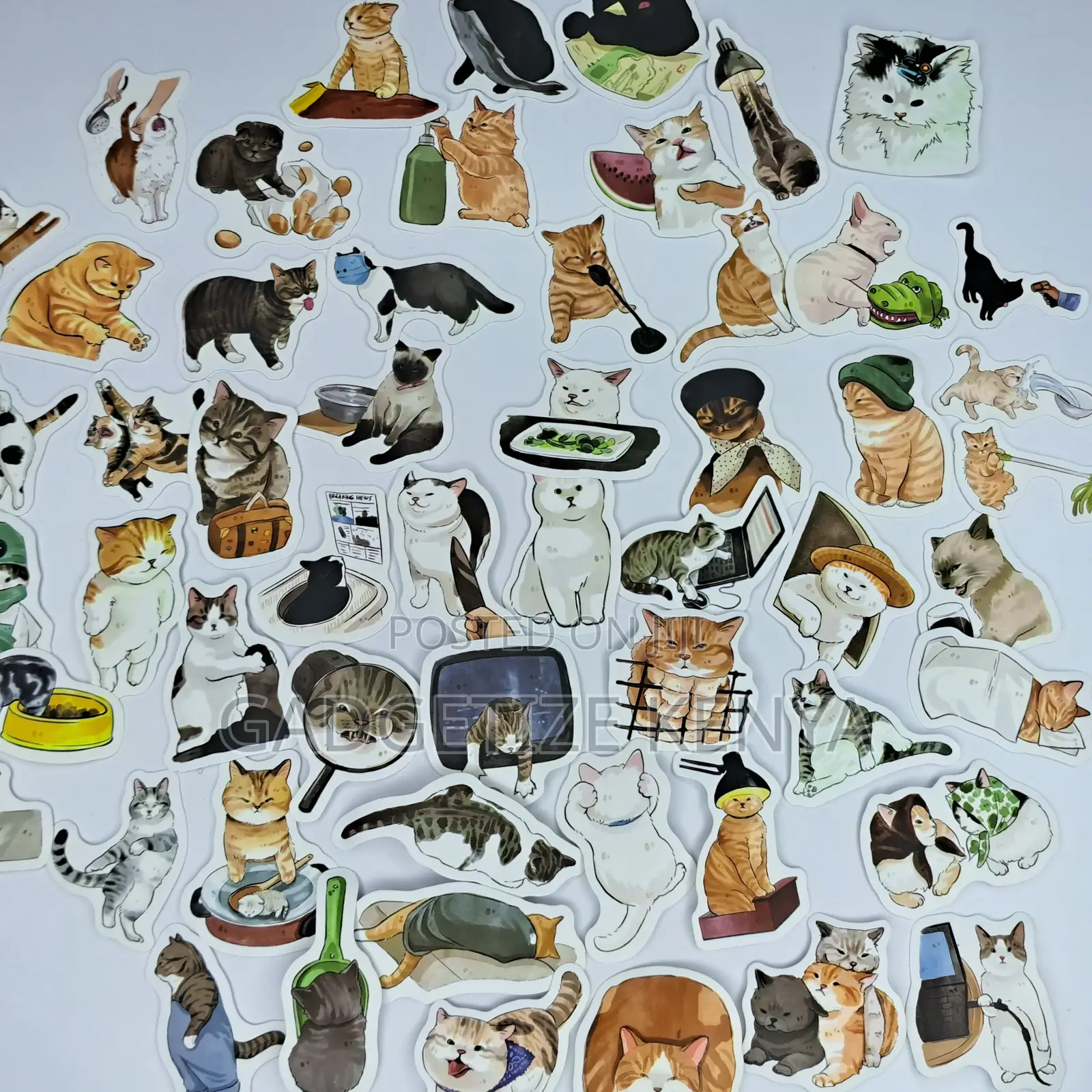 Cute Cat Theme Vinyl Decal Laptop Stickers