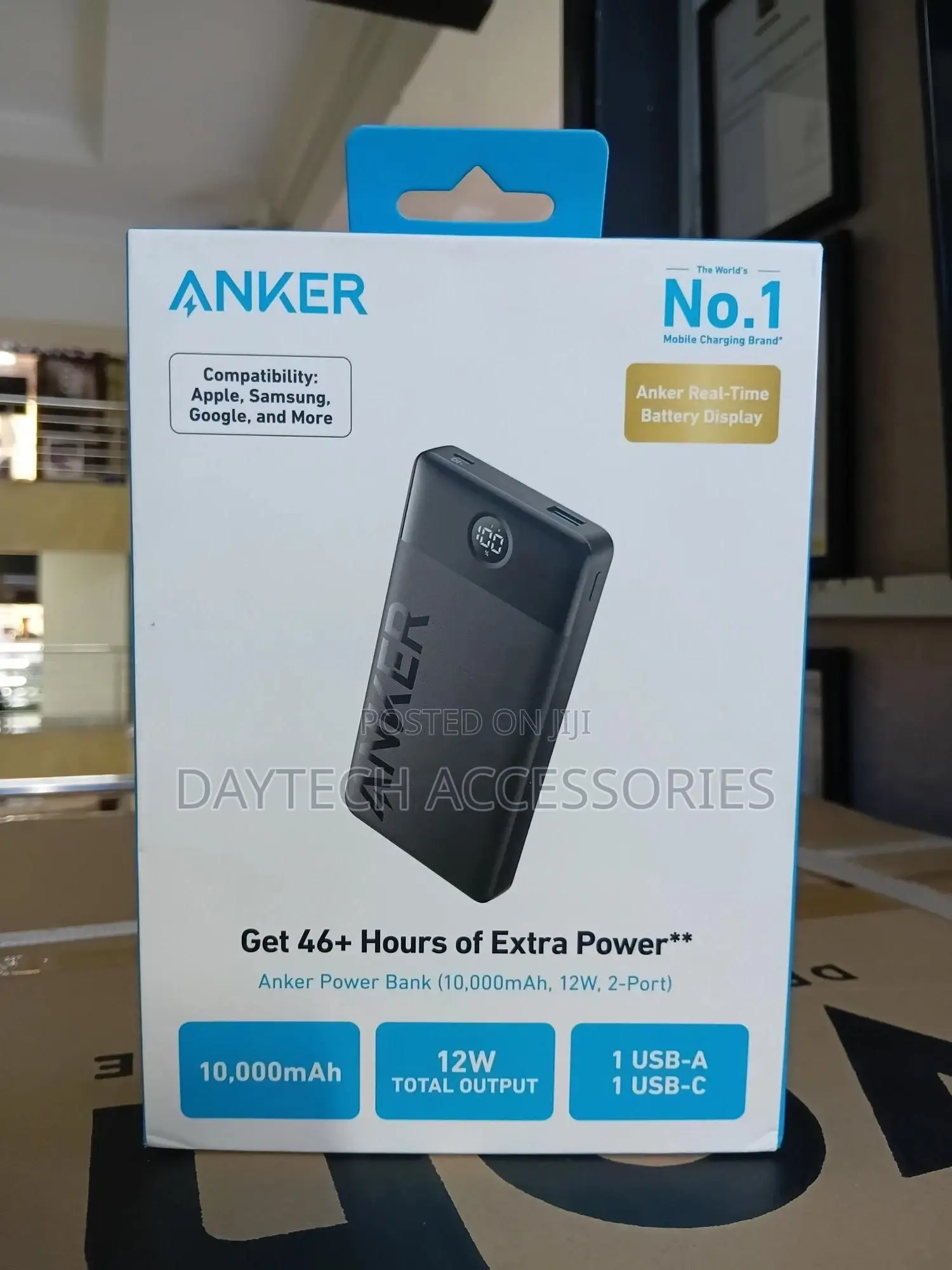 Anker Powerbank (10,000mah 12w, 2 Ports) Get 46+ Hours of Extra Power.