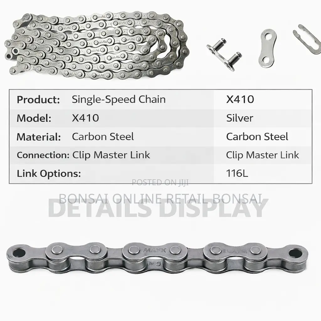 X410 Single Speed Bike Chain 116 Links With Master Link