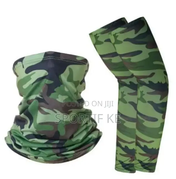 2pcs Uv Protection Headscarf Arm Sleeves For Hiking Camping