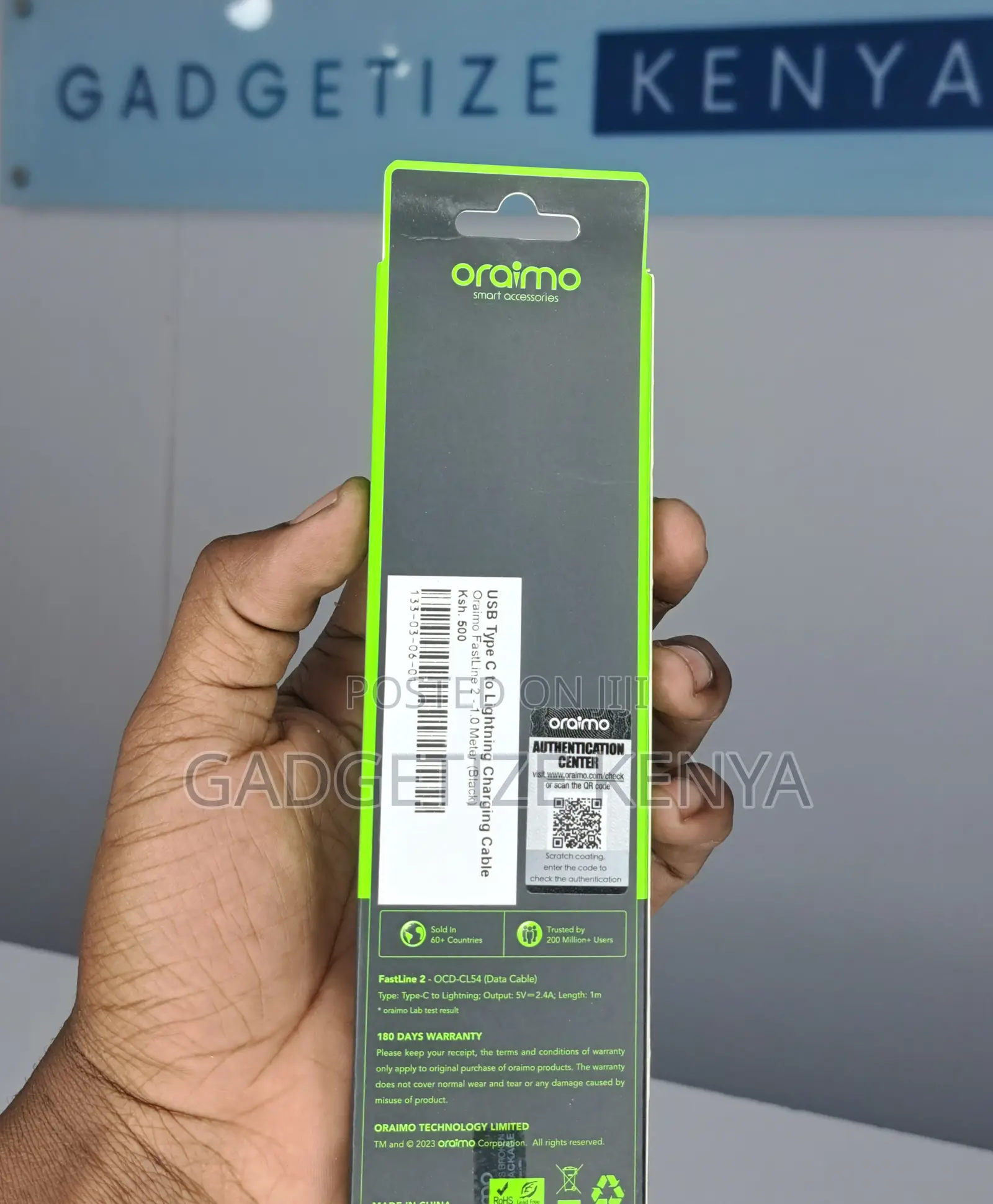 Oraimo Fastline 2 Usb-C to Lightning Male Charging Cable (Ocd-Cl54)