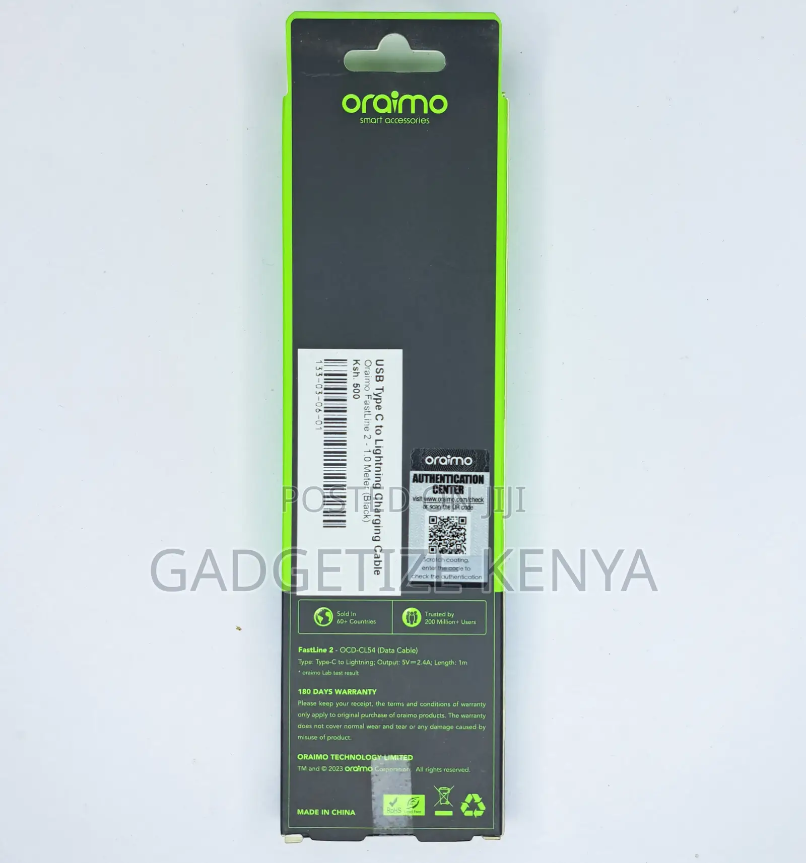 Oraimo Fastline 2 Usb-C to Lightning Male Charging Cable (Ocd-Cl54)