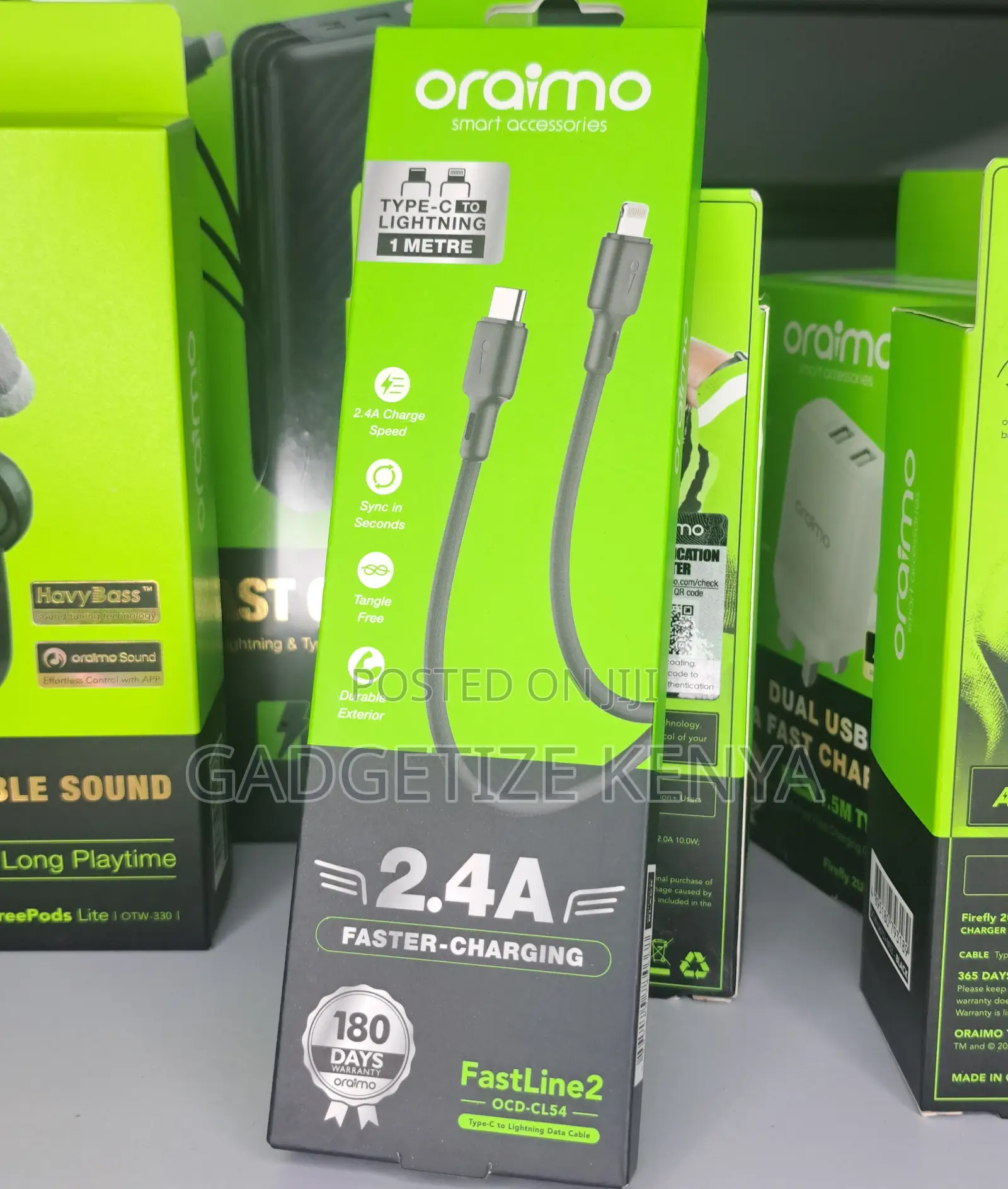 Oraimo Fastline 2 Usb-C to Lightning Male Charging Cable (Ocd-Cl54)