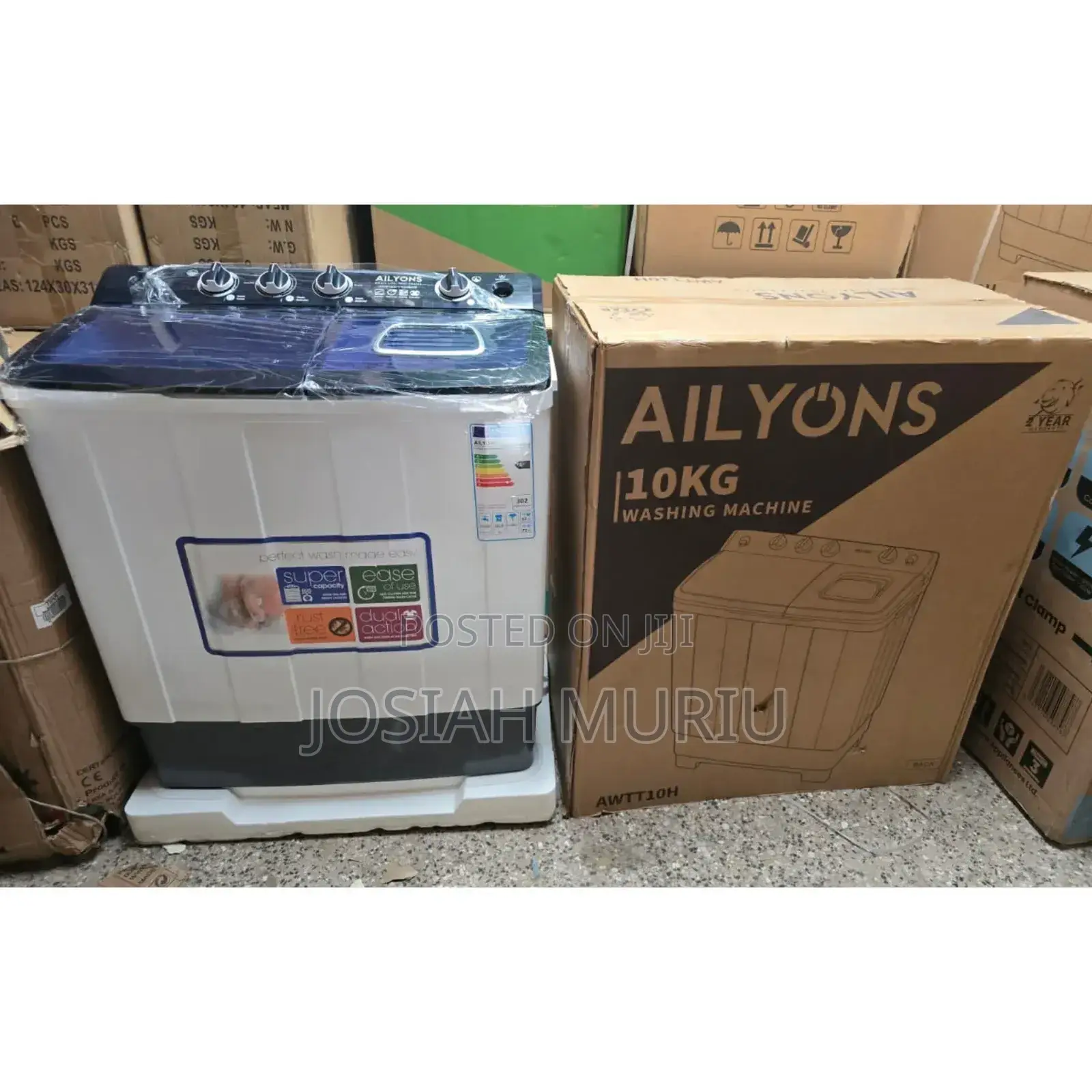 Ailyons 10kg Twin Tub Semi-Automatic Washing Machine, Model Awtt10h.