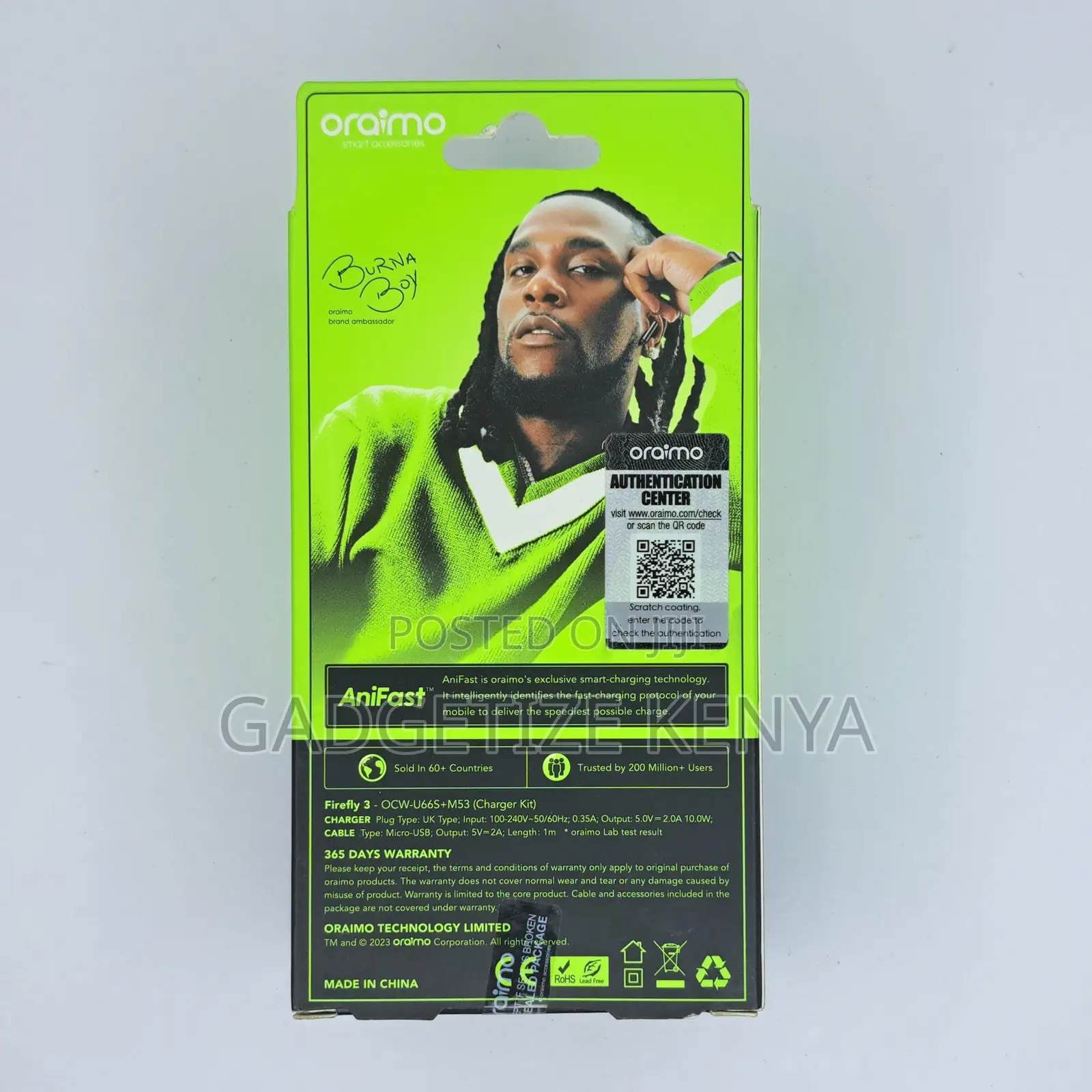 Oraimo Firefly 3 Iec-G Usb 10w Fast Charging Kit (Ocw-U66s)