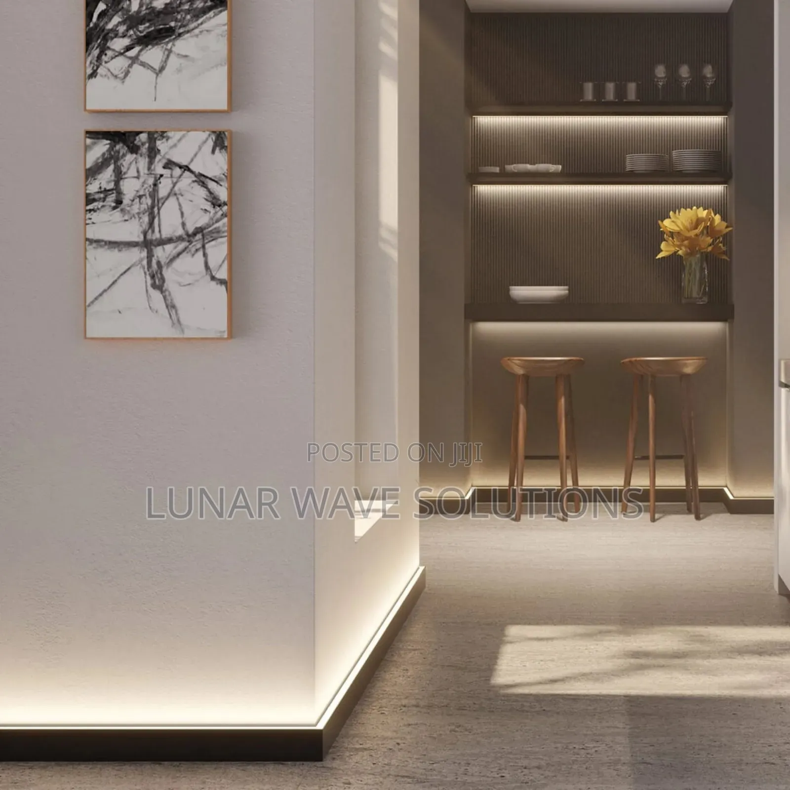 Black Wall Skirtings With Lights