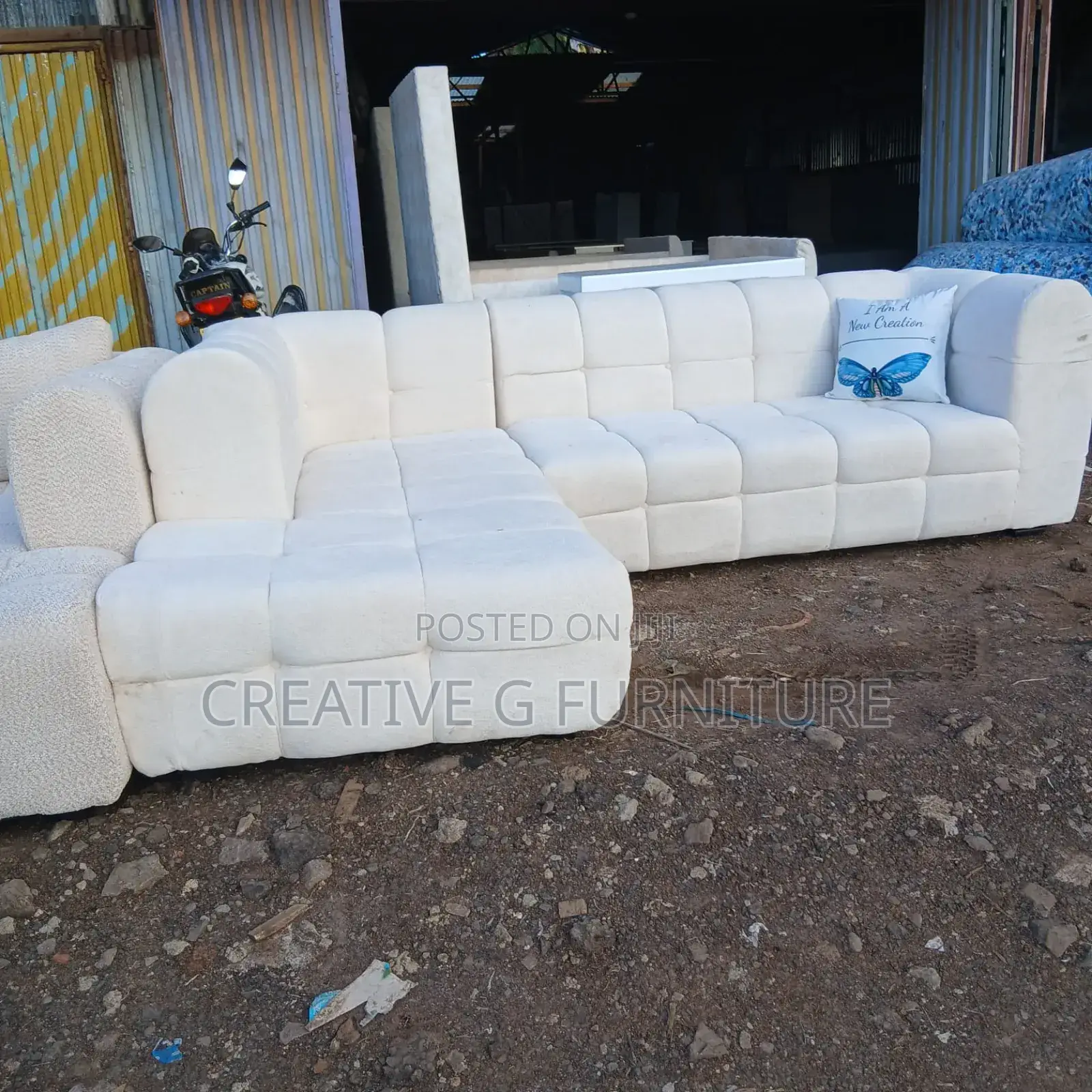 A Cram White Bubble L-Shape Sofa