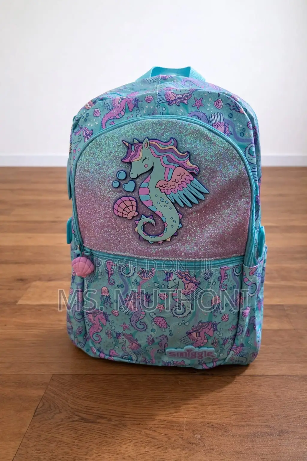 Smiggle Unicorn/ Sea Horse Backpack in Purple Blue