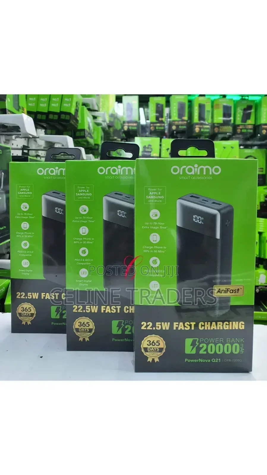 *
Oraimo Powernova Q21 Opb-7200q *22.5w 20,000mah* Fast Power Bank *