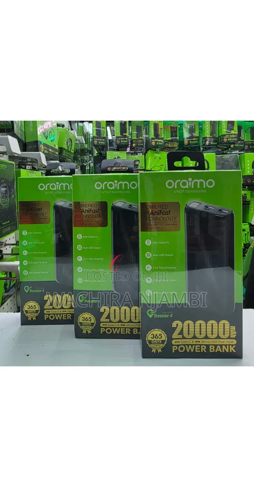 * Oraimo Traveler 4 Opb-P204d 20,000mah Power Banks