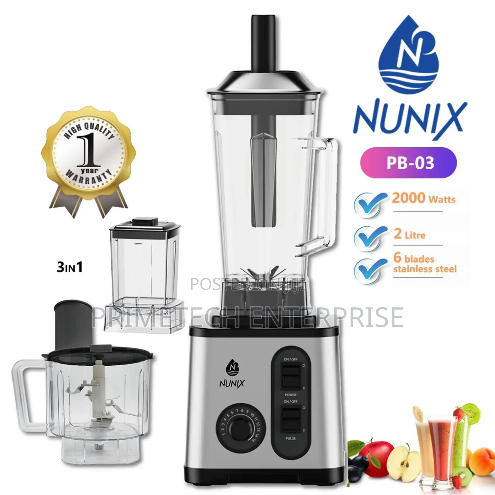 Nunix Commercial Blender 2000watts