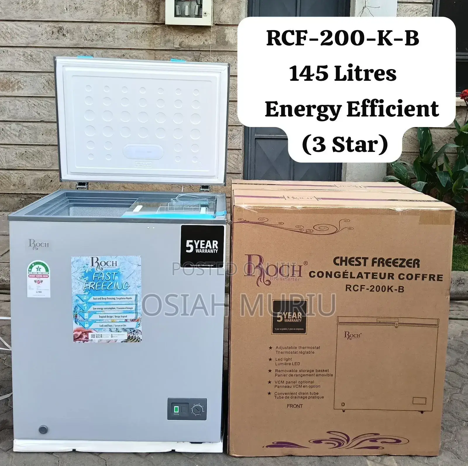 Roch 145litres Freezer RCF-200-K-B
