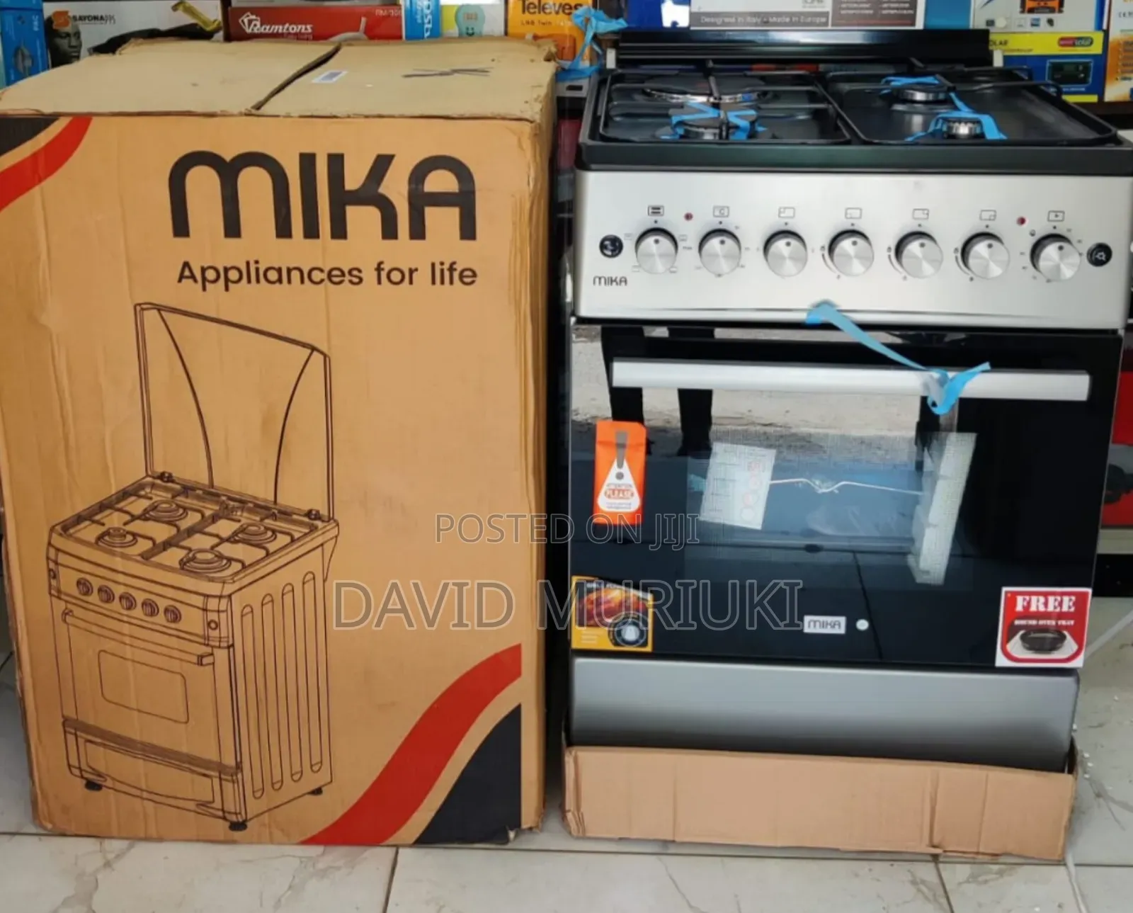 Mika Standing Cooker 3 Gas + 1 Electric, 58cm X58cm Mst58u31e