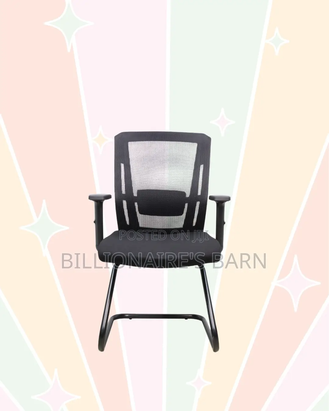 Black Visitor Chair | Breathable Support for Long Desk Hours