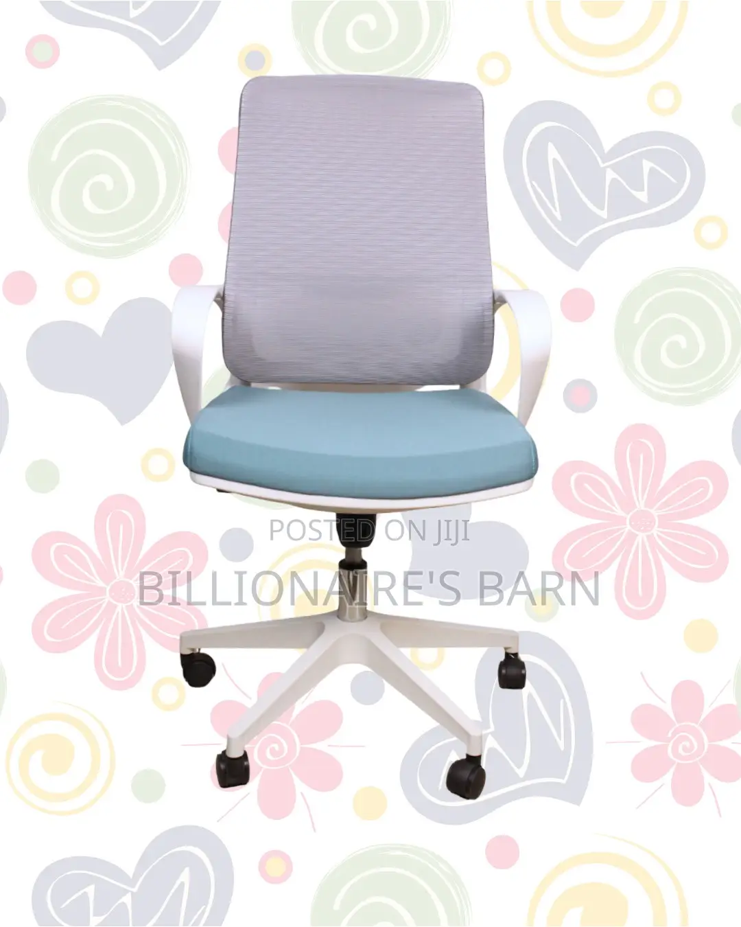 White Mid-Back Mesh Chair | Space-Saving Design for Compact Setups