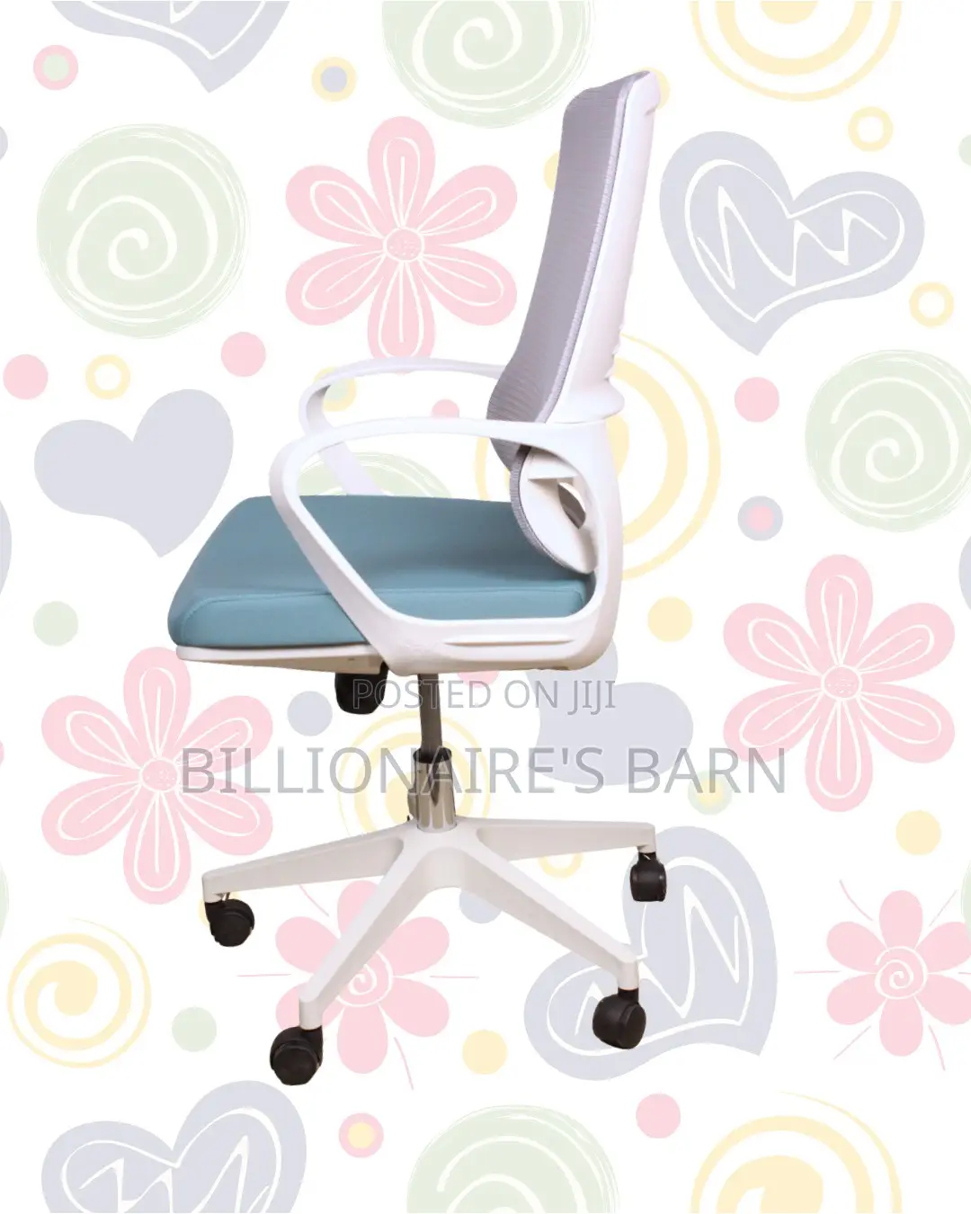 White Mid-Back Mesh Chair | Space-Saving Design for Compact Setups