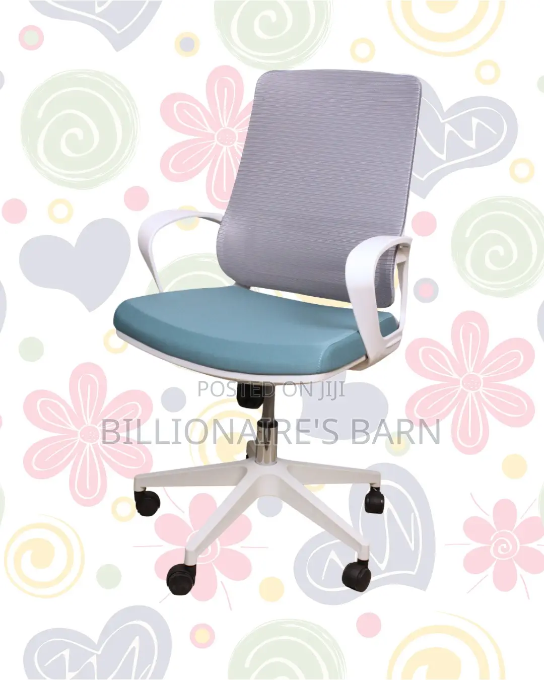 White Mid-Back Mesh Chair | Space-Saving Design for Compact Setups