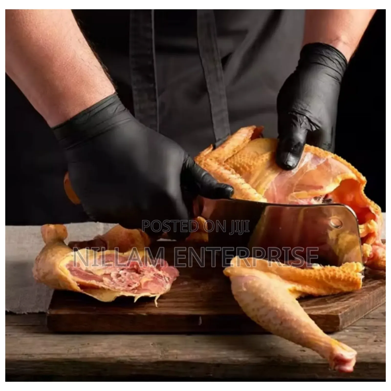 Food Grade Disposable Black Kitchen Gloves 100pcs