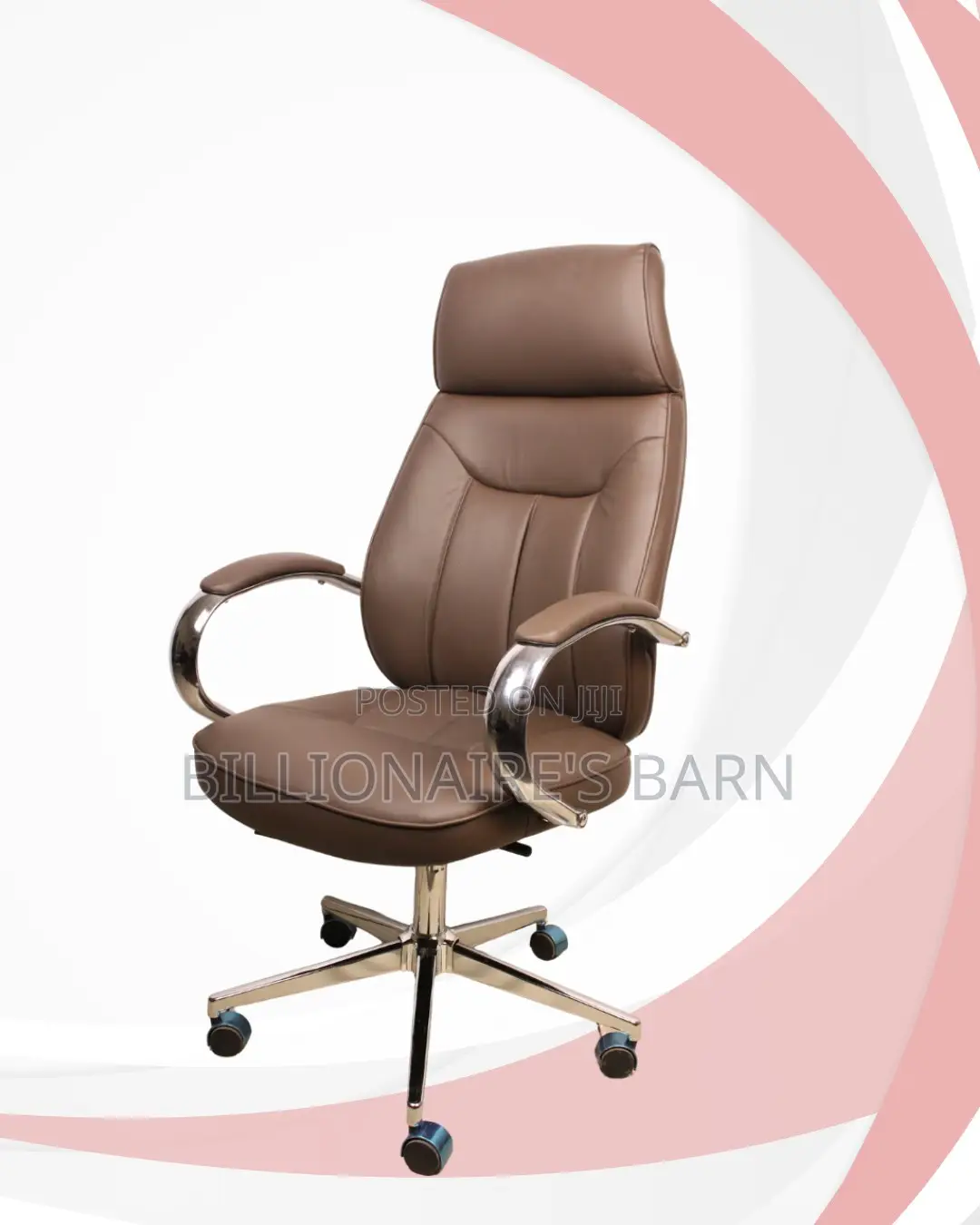 Brown Executive Office Chair | Smooth Rolling Comfort for Busy Workday