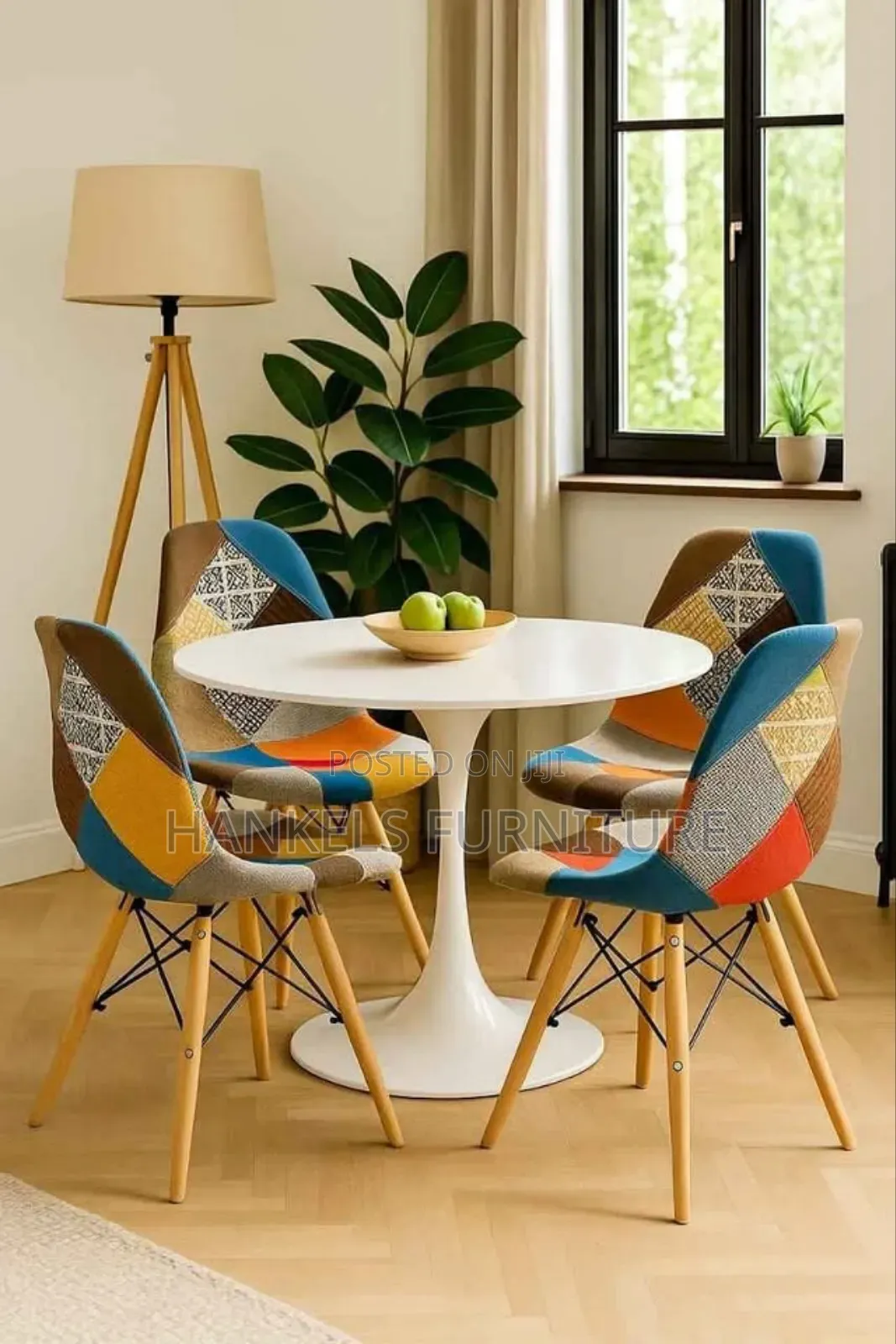 4 Seater Patchwork Dining Chairs – Colorful Modern