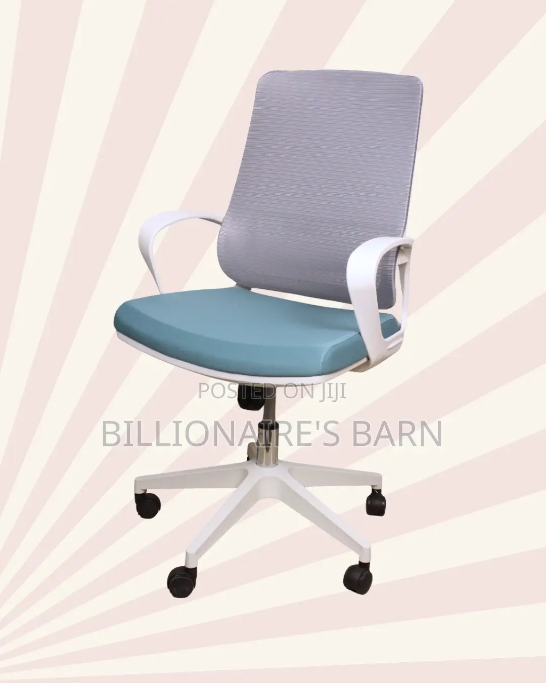 White Mid-Back Chair | Posture-Friendly Build for Daily Productivity