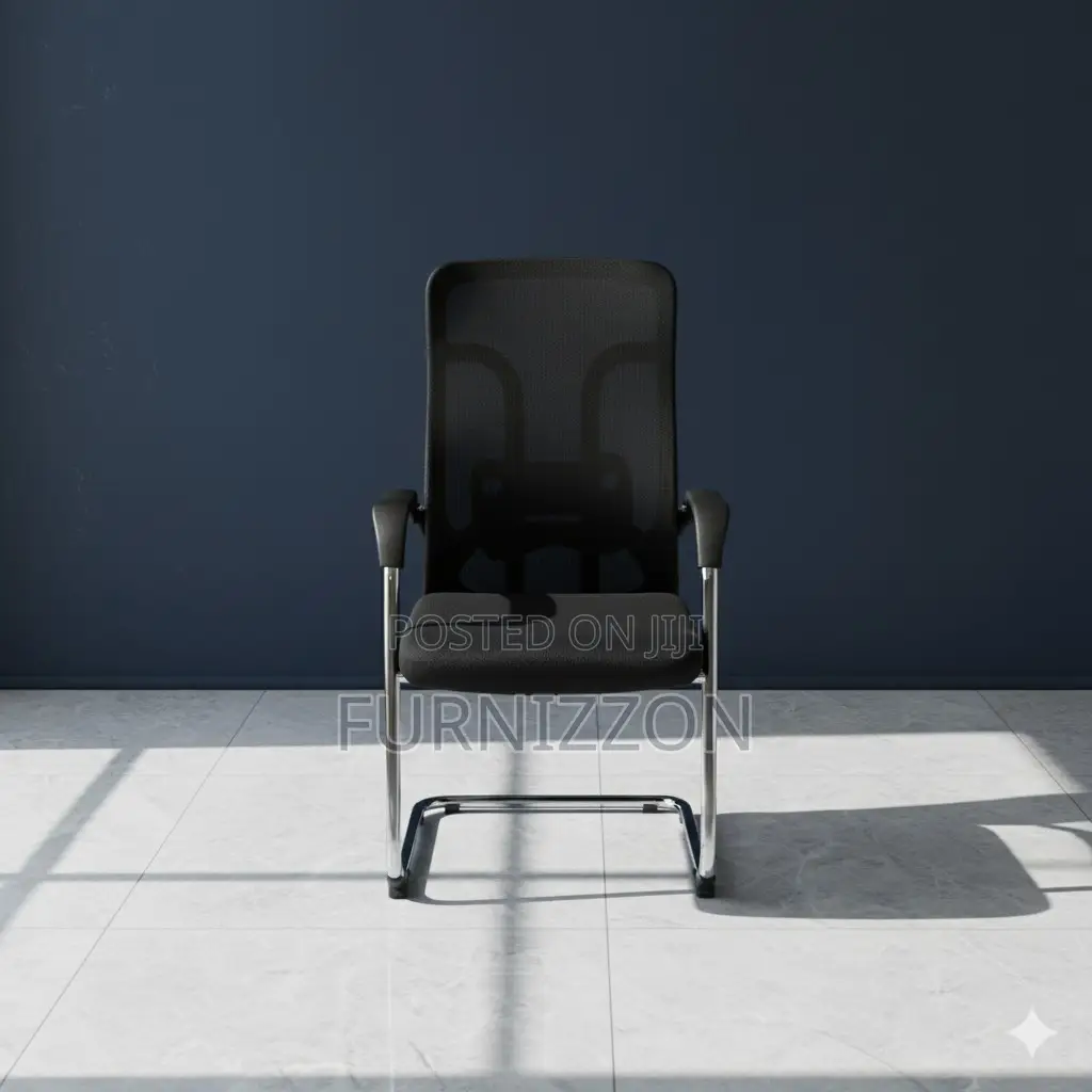 Executive Boardroom Black Mesh Sled Base Visitor Chair