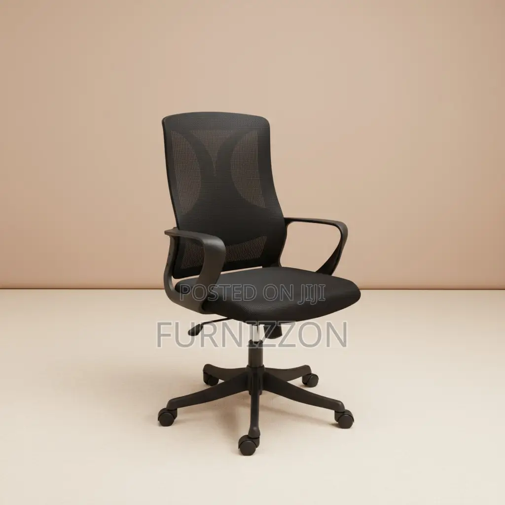 Height Adjustable Black Mesh Mid-Back Office Chair