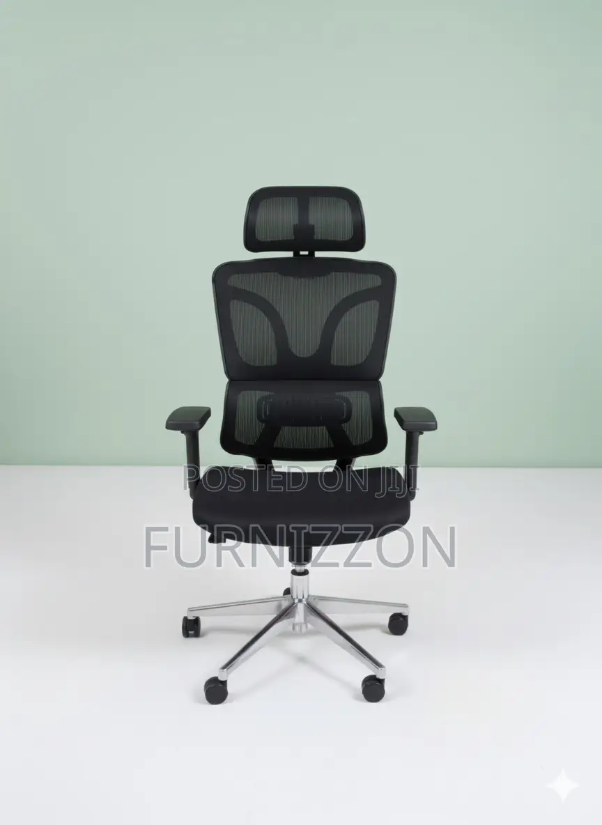 Height Black Mesh Swivel Office Chair With 3d Armrest and Headrest