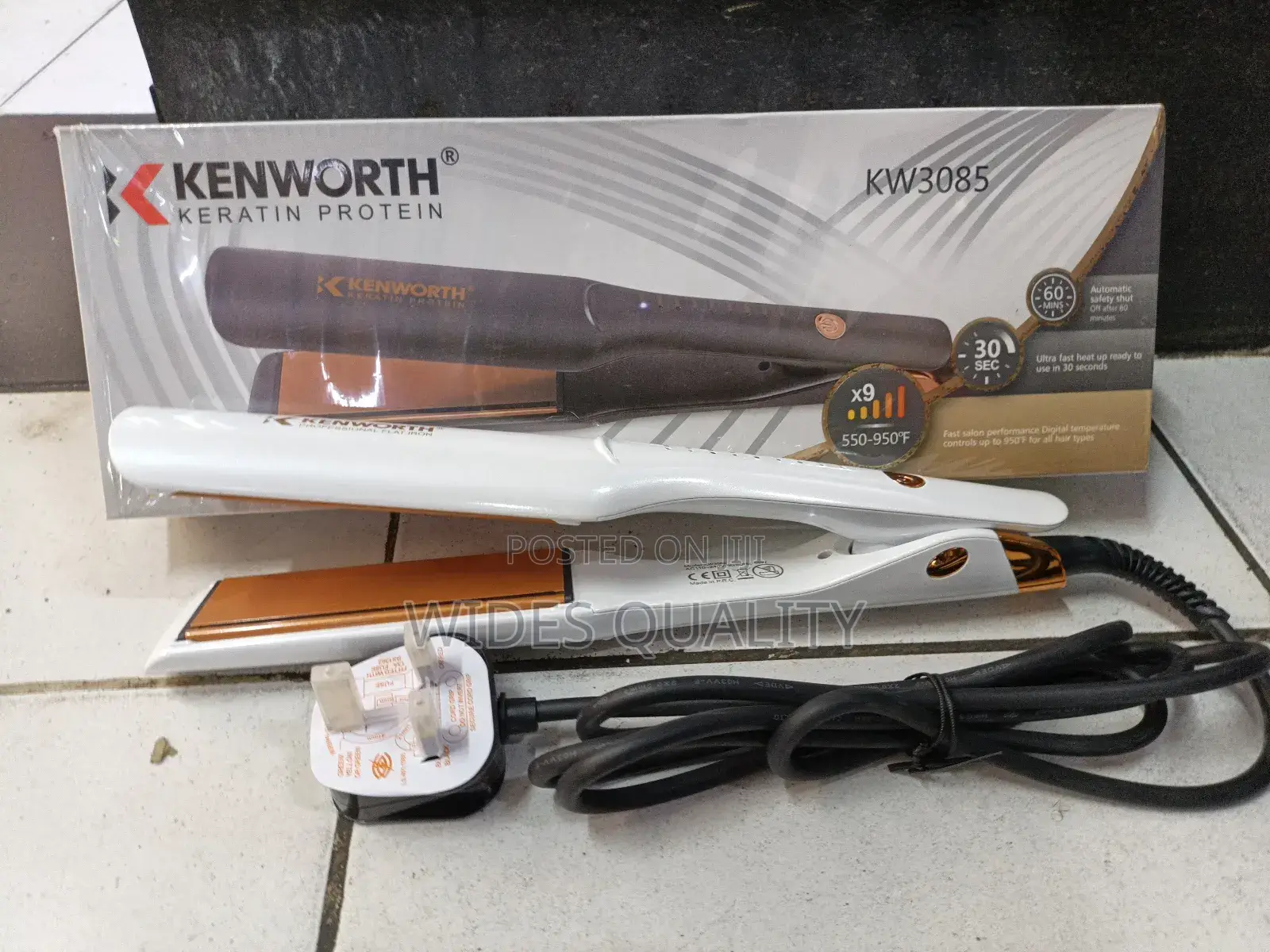 Kenworth Professional Hair Straightener, Model Kw3085.