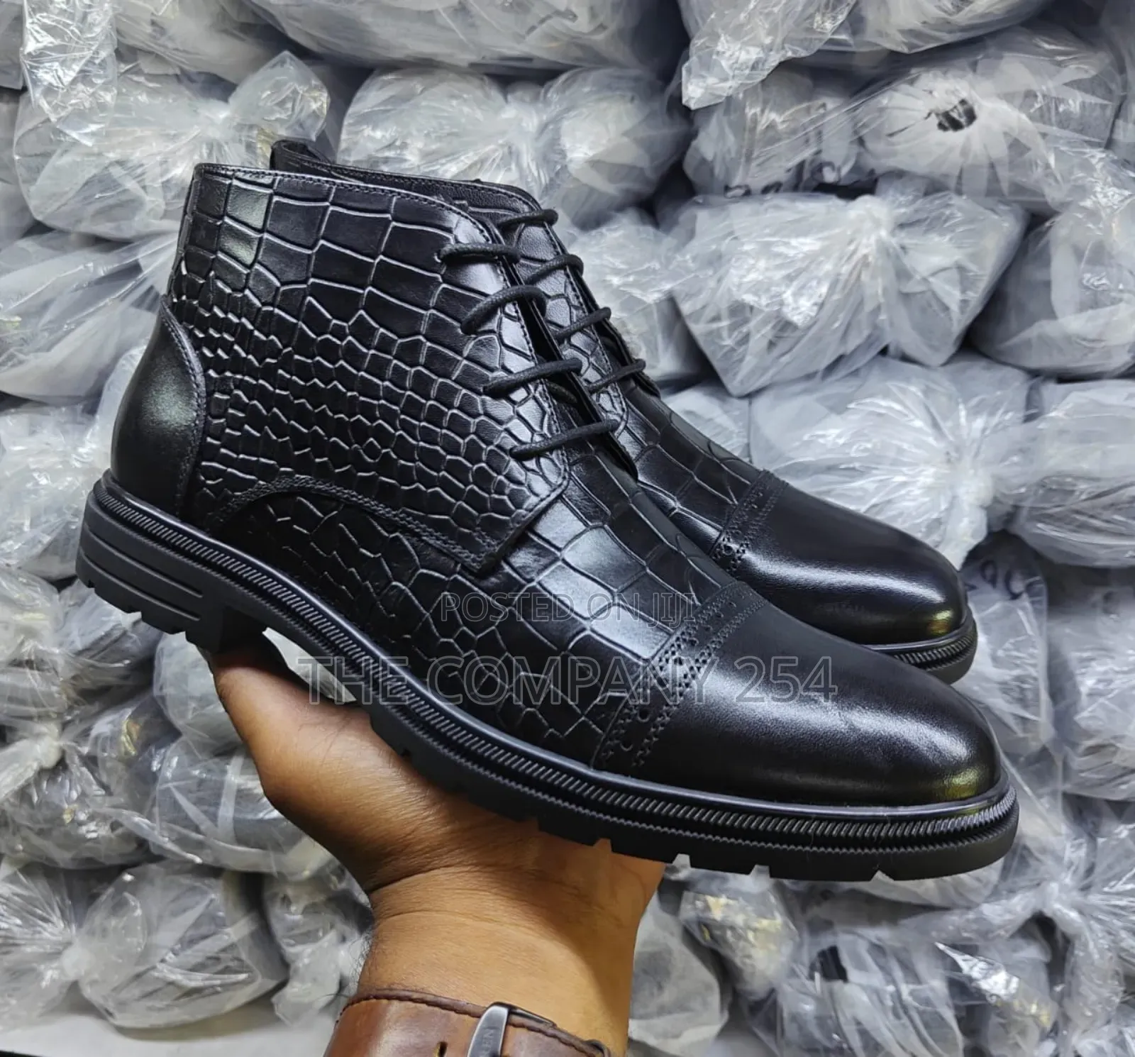 Quality Casual Leather Official Rubber Sole Men Boots
