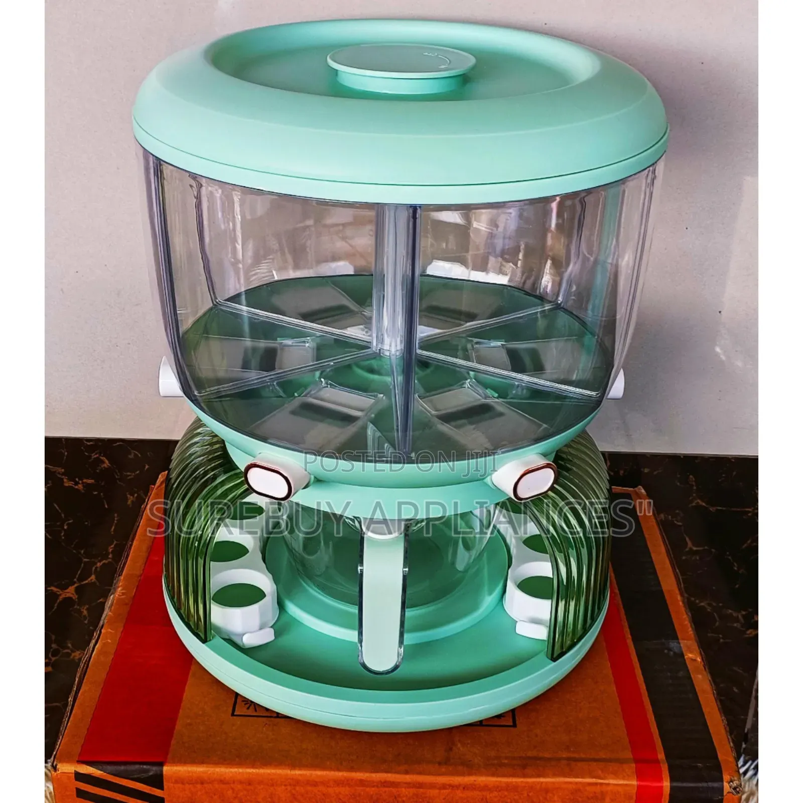 Rotating Cereal Dispenser With Egg Holder