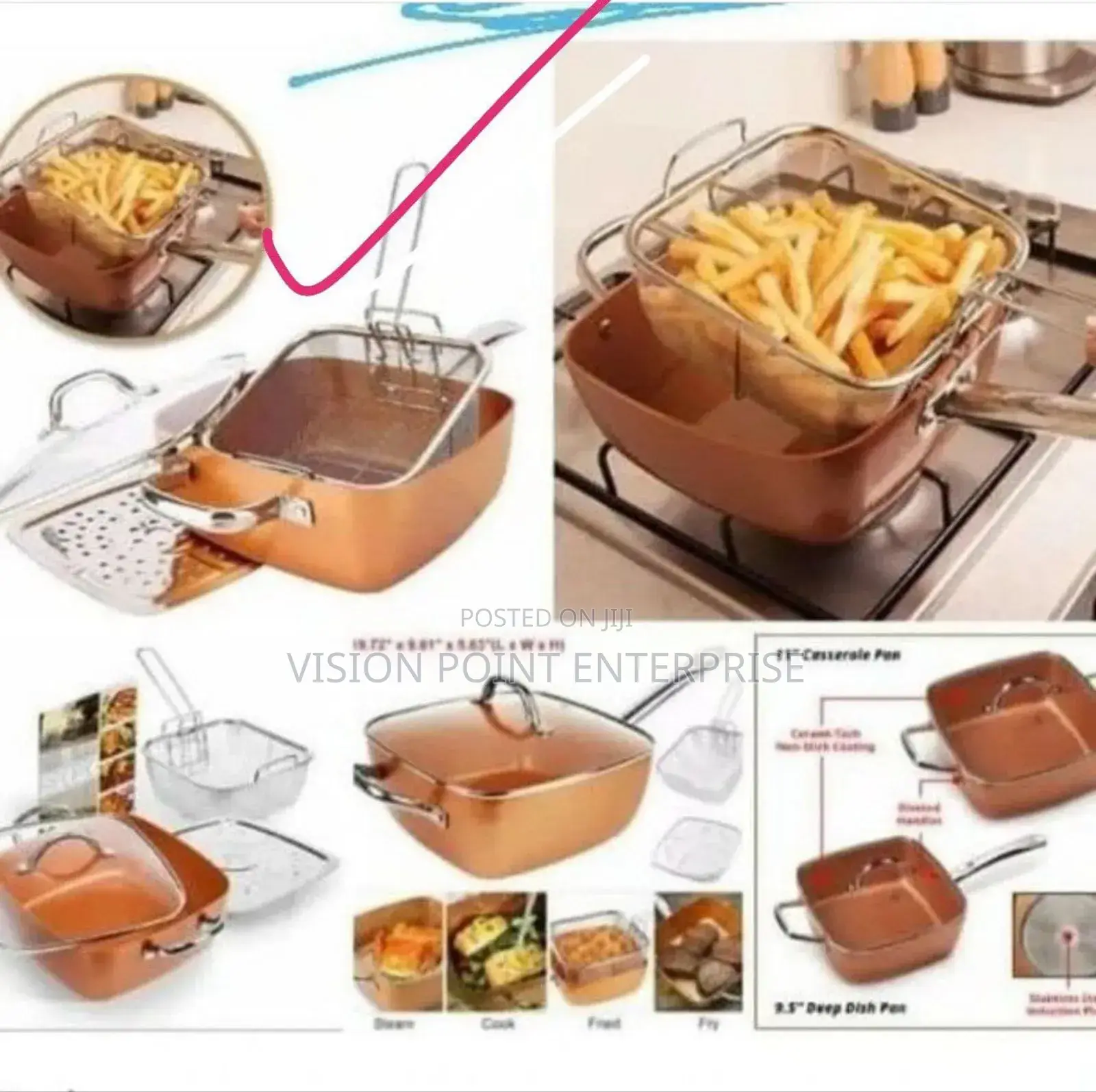 Long Handle Copper Pan