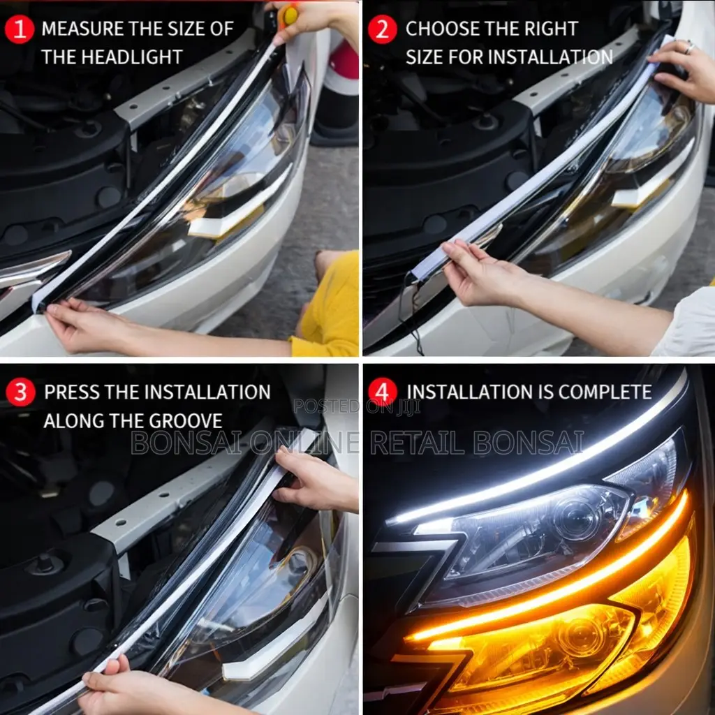24v Truck Led DRL Light Bar, White-Yellow Turn Signal, 30cm