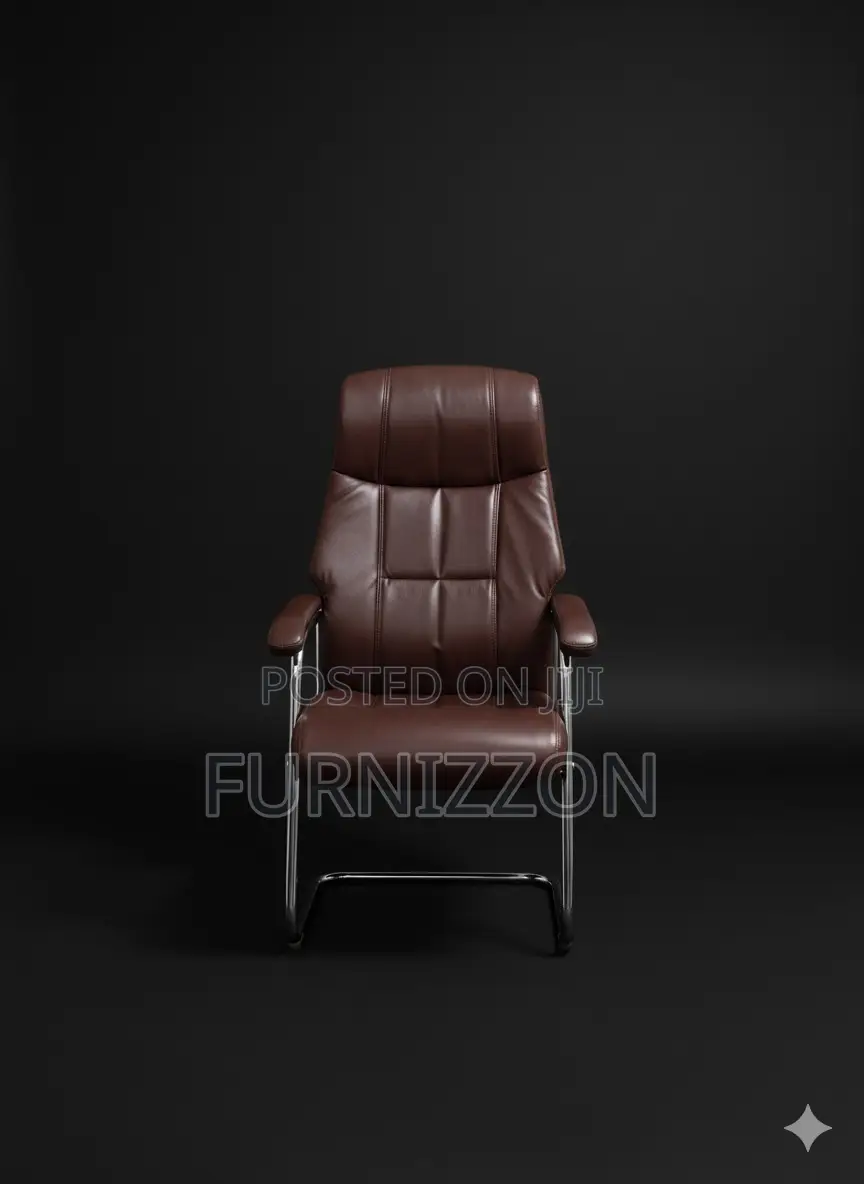 Brown Leather Conference Visitor Office Chair