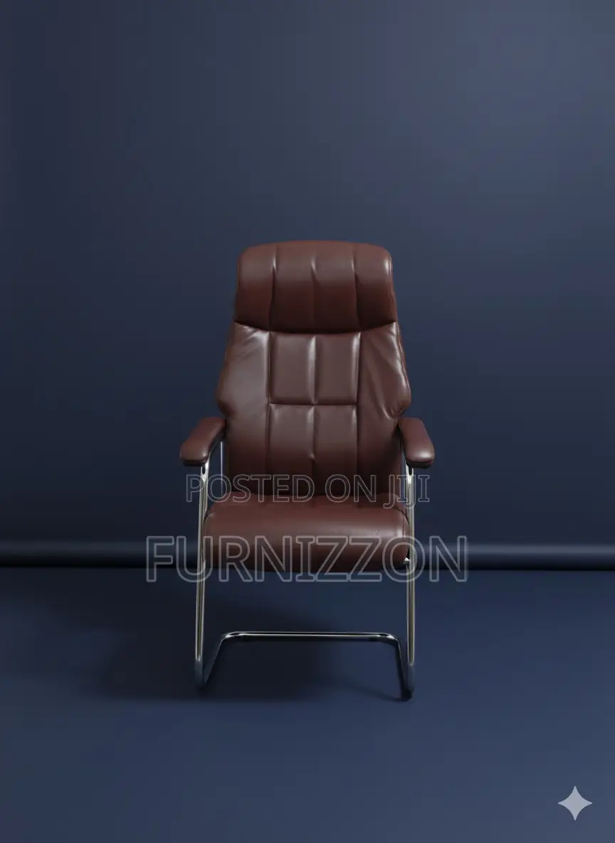 Conference / Visitor Chair in Brown Leather