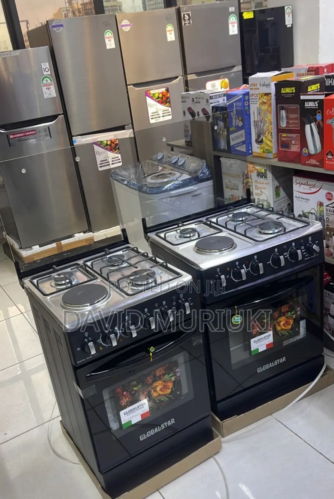 Black 50*55 Globalstar Jet 3+1 Standing Cooker With Electric Oven Gj