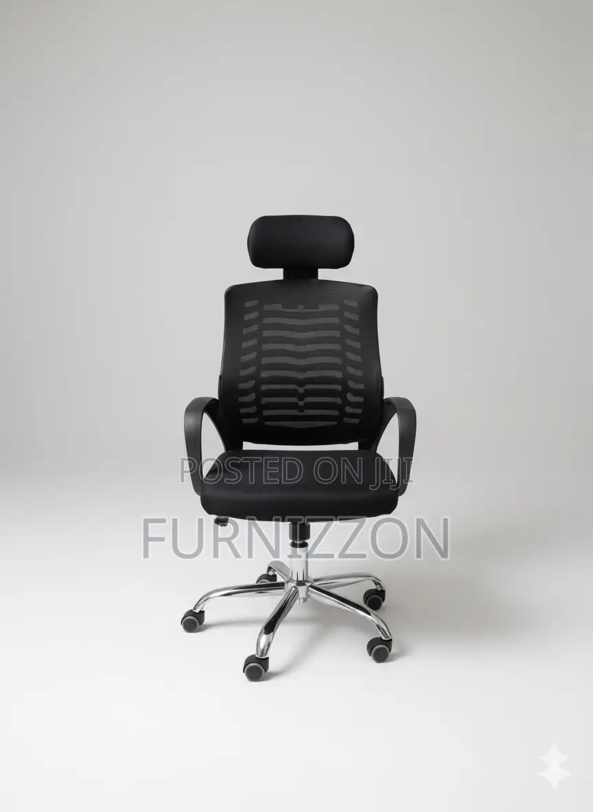 Modern Executive Black Mesh Office Chair With Swivel
