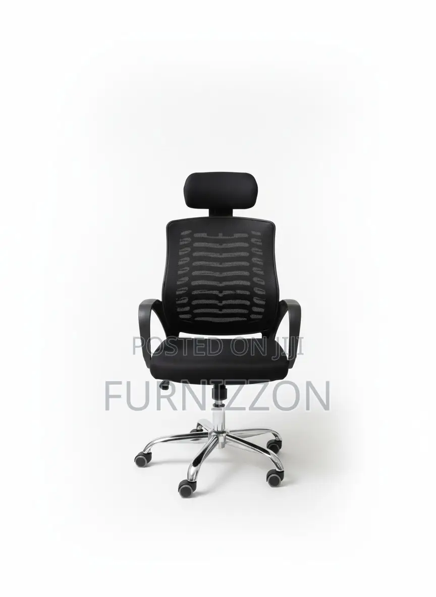 Ergonomic Black Executive Mesh Office Chair With Adjustable Height