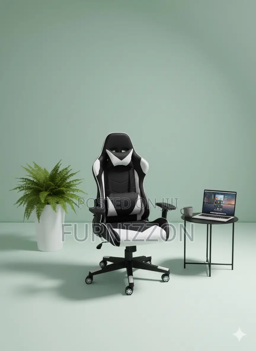Height-Adjustable Gaming Chair With Neck Pillow