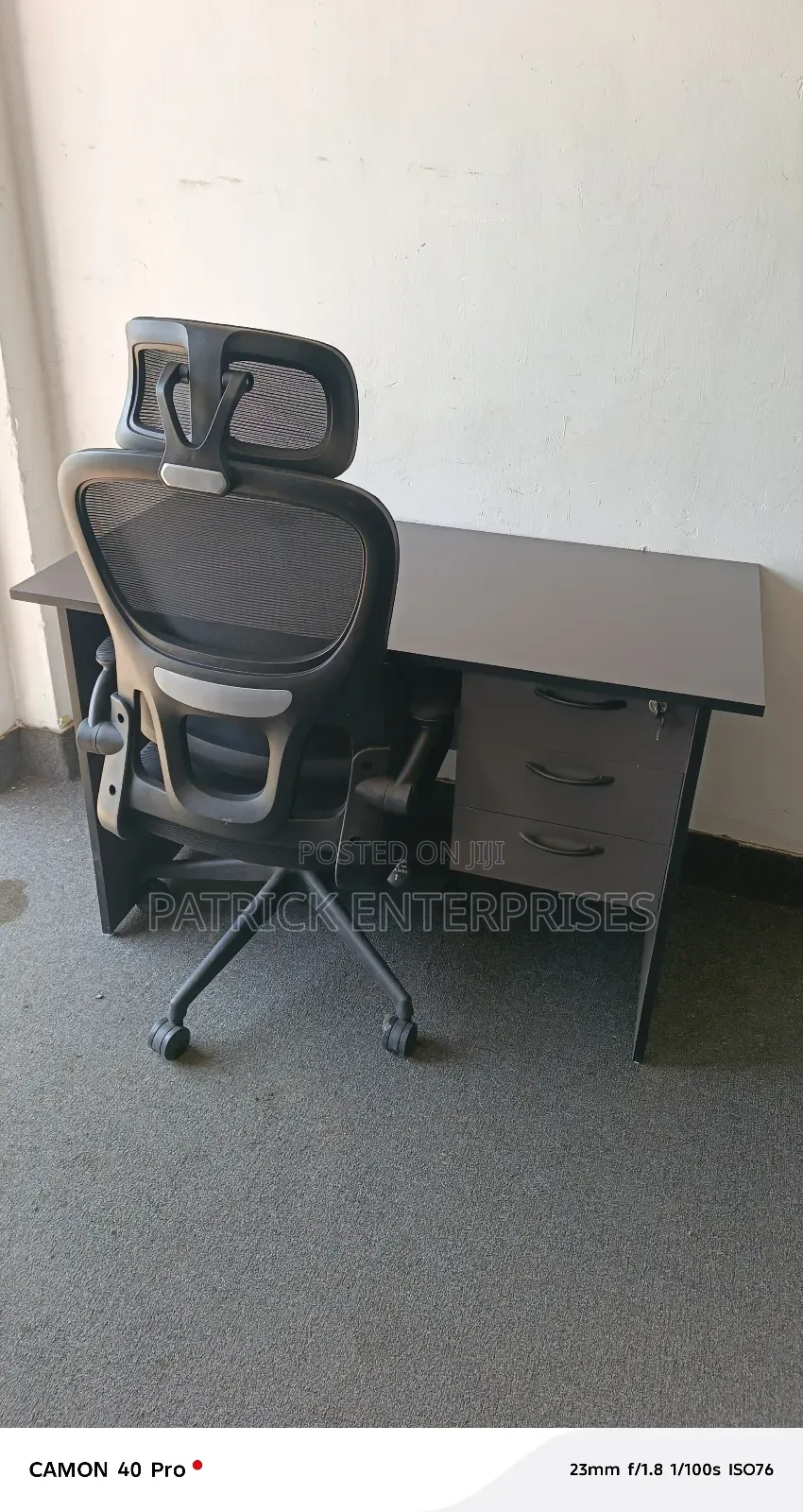 1.2 Mtrs Gray Office/ Study Desk + Orthopedic Office Chair