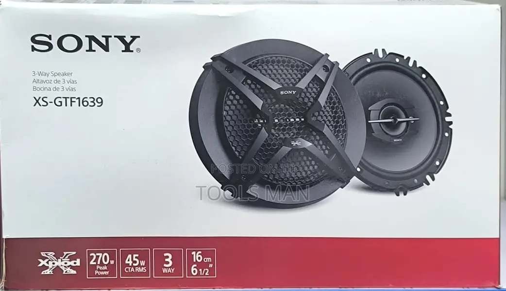 Sony Xs-Gtf1639 6.5" 3-Way Car Audio Coaxial 2 Speakers,270w ,45w RMS