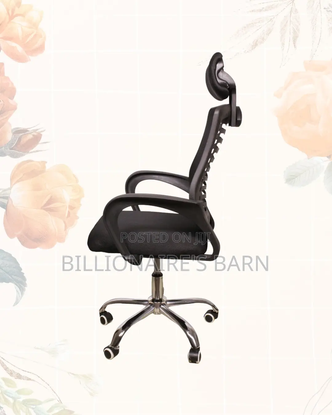 Black Secretarial Chair |Easy Adjustability for Different Desk Heights