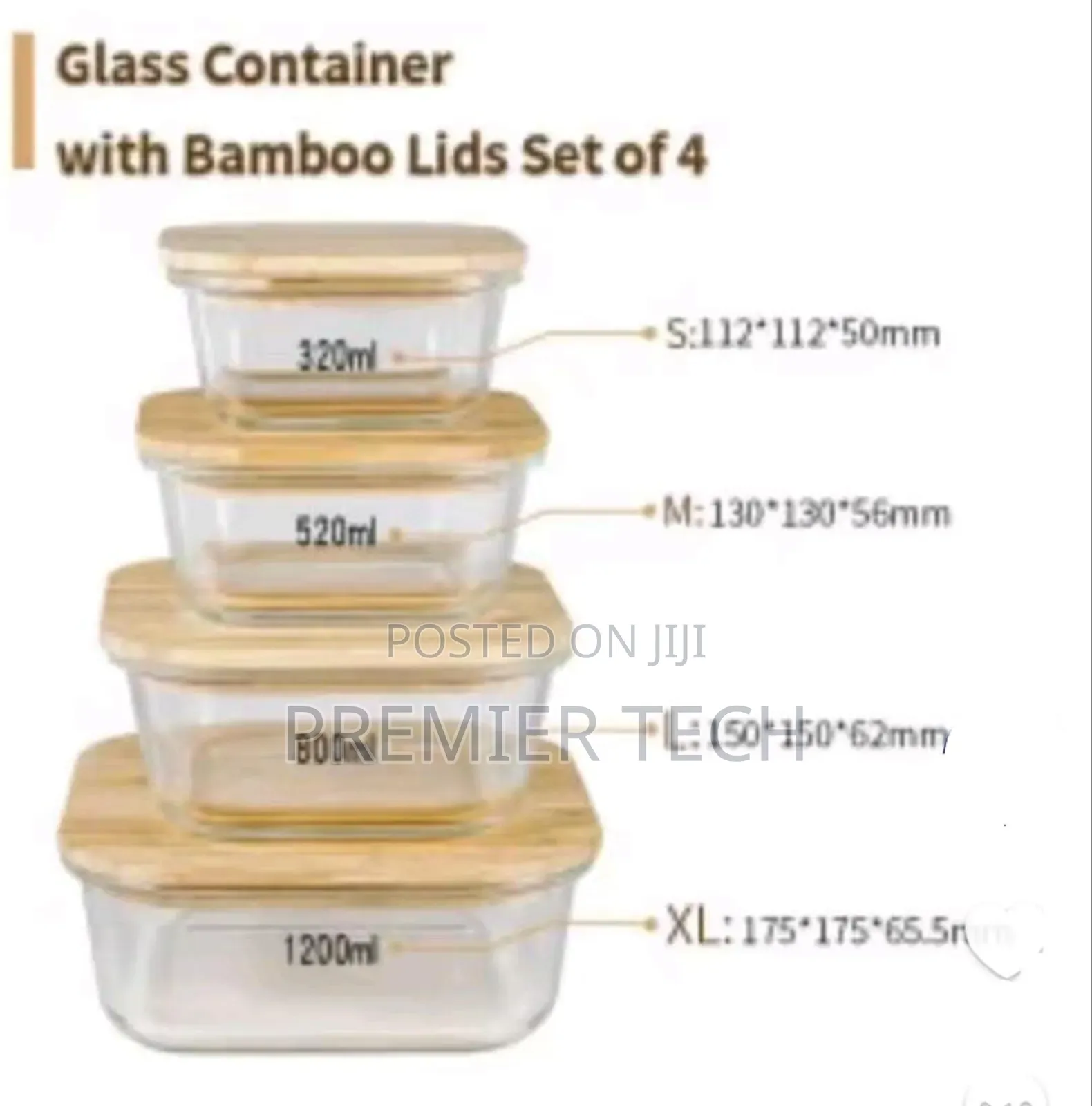 High Quality 4in1 Lock Fresh 4pc Heavy Glass Food Storage Containers
