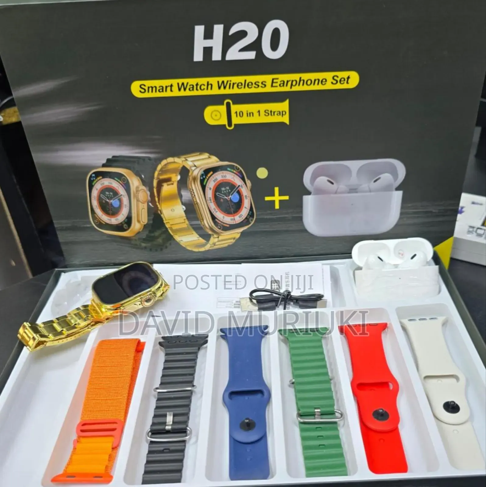 H20 Ultra Smart Watches With Bluetooth Wireless Earphones
