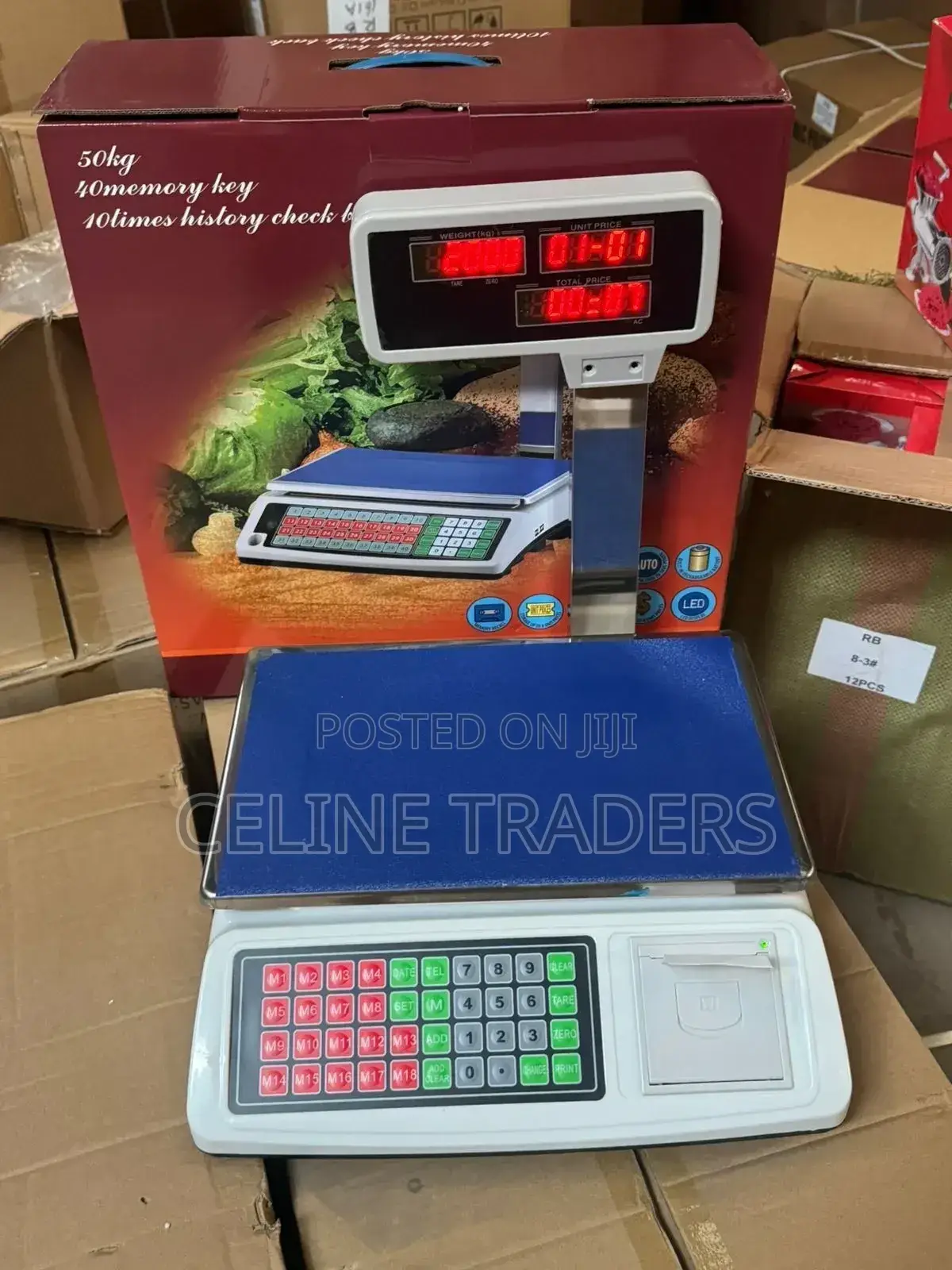 Maximum Weight 50kg 
40 Memory Receipt Scale