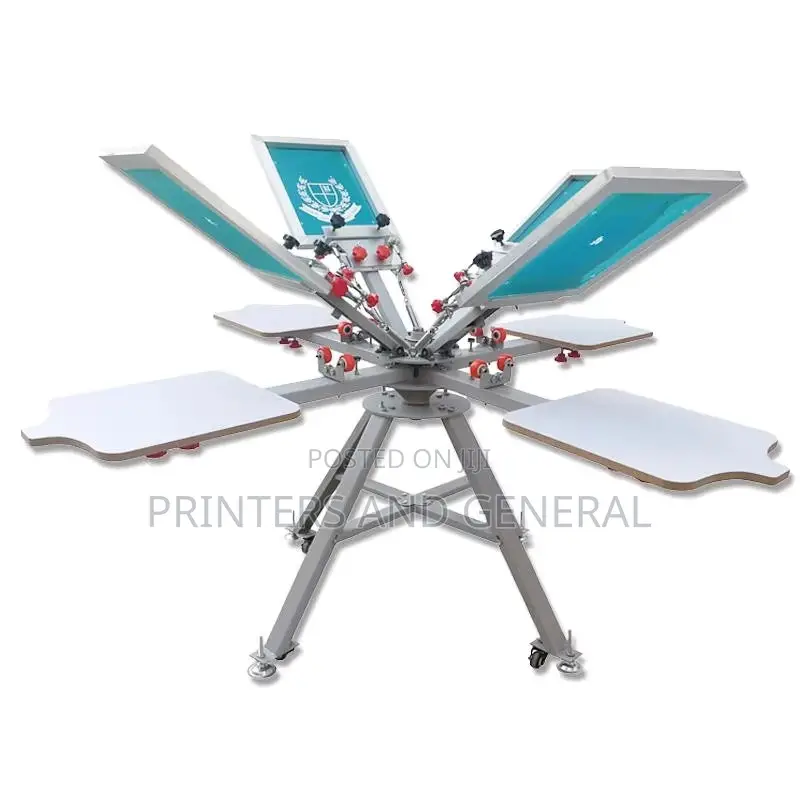 Easy Adjusting 4 Colors Fabric Carousel 4 Station Diy Screen Printer