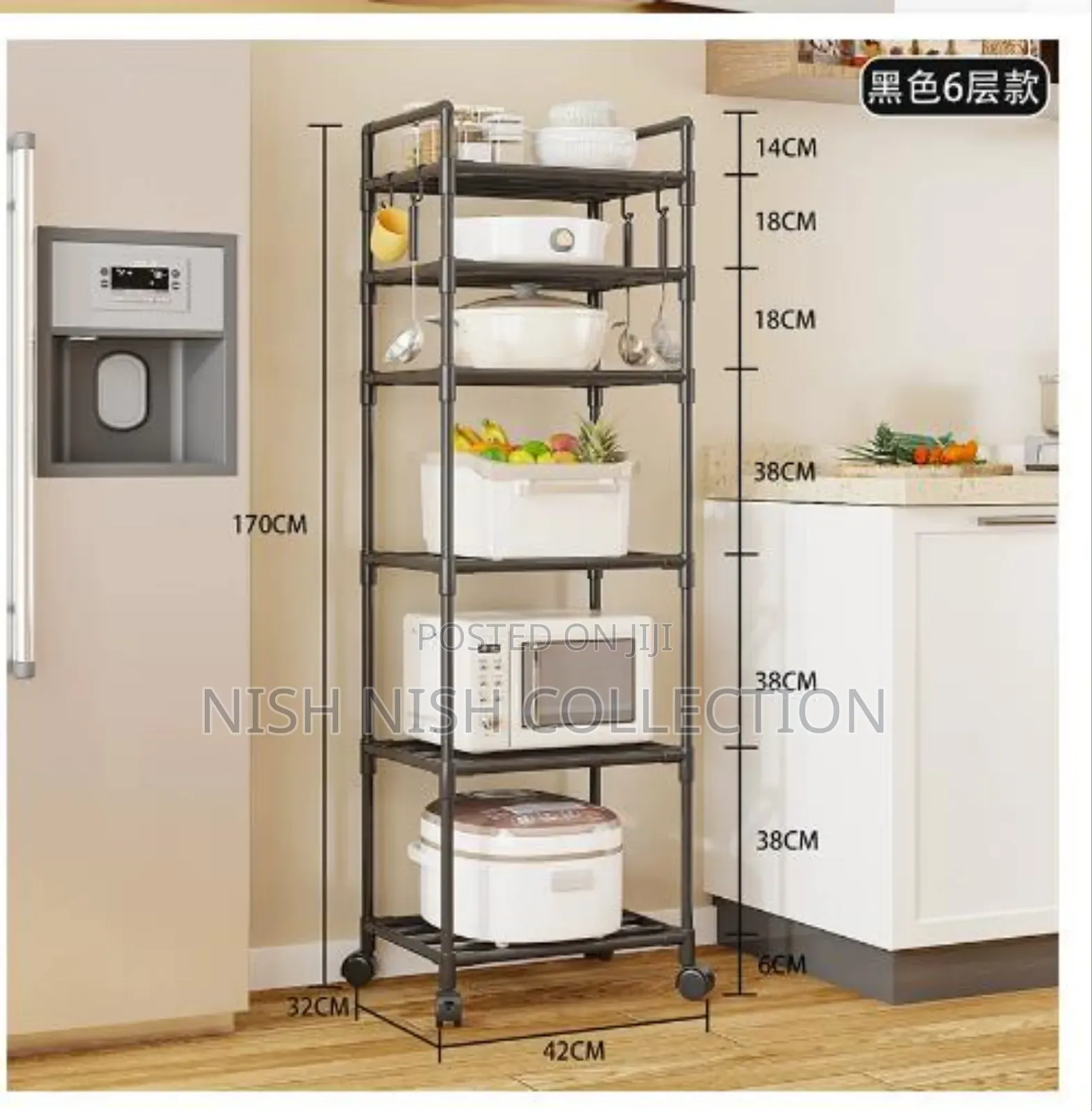 Multipurpose Kitchen Storage Rack With Wheels