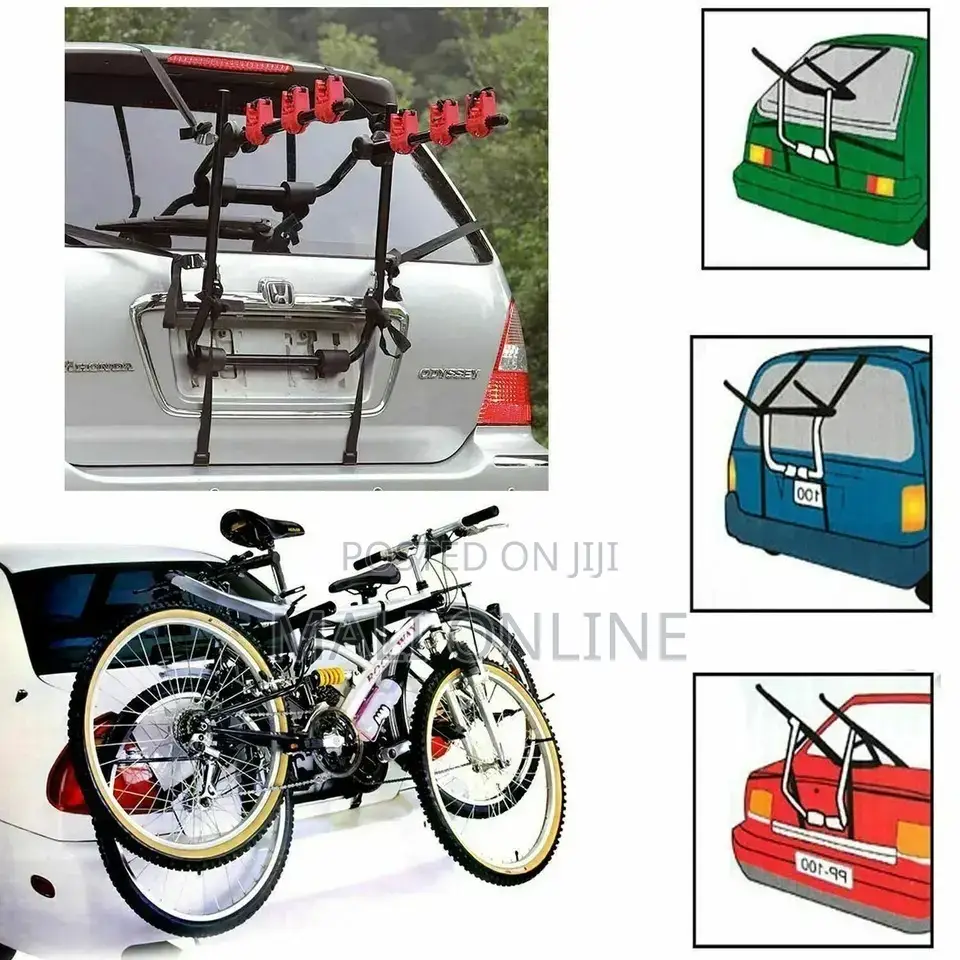3-Bike Trunk Mount Rack Car Carrier Universal Bicycle Holder