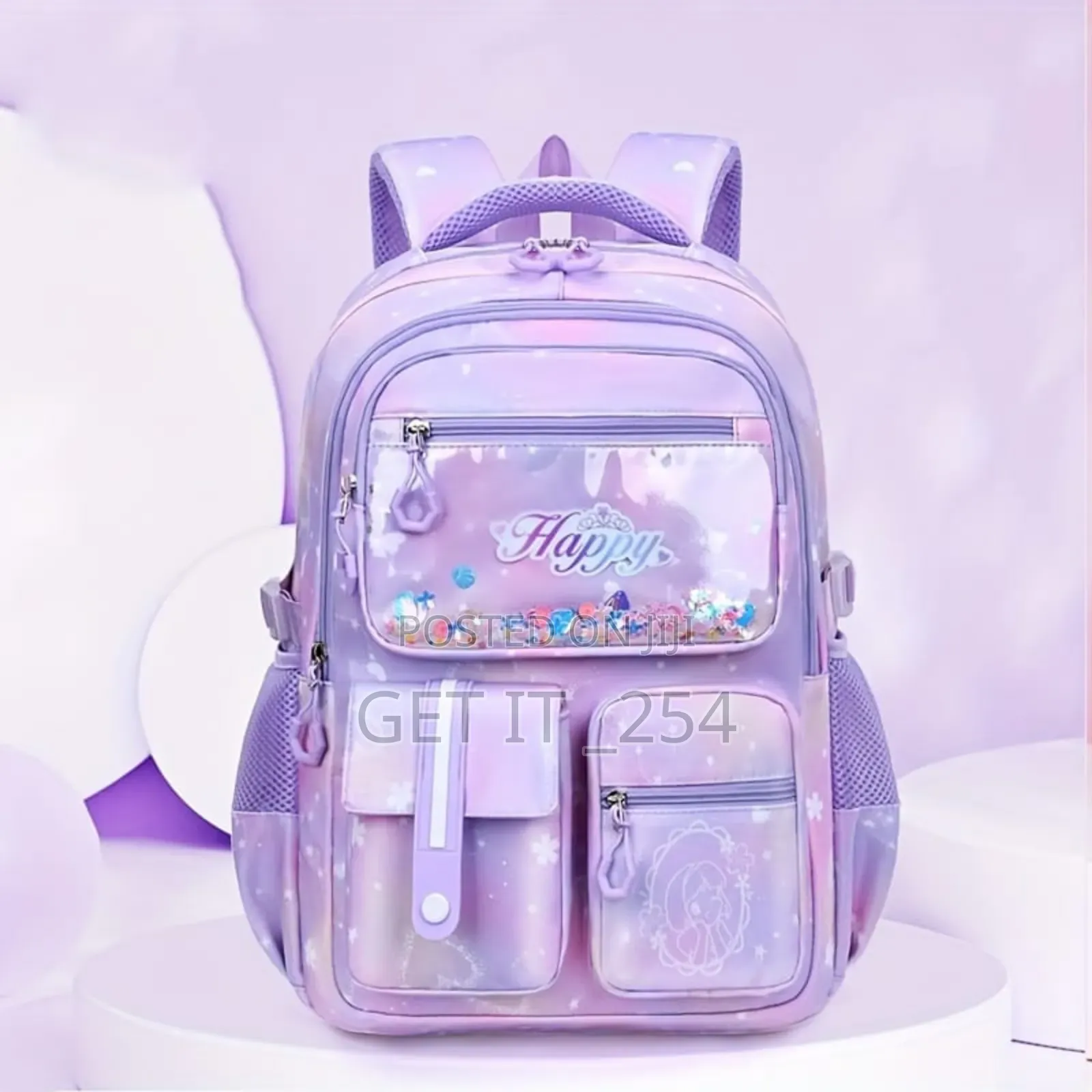 Girl's School Bag 

Shades Purple, Blue  N Pink