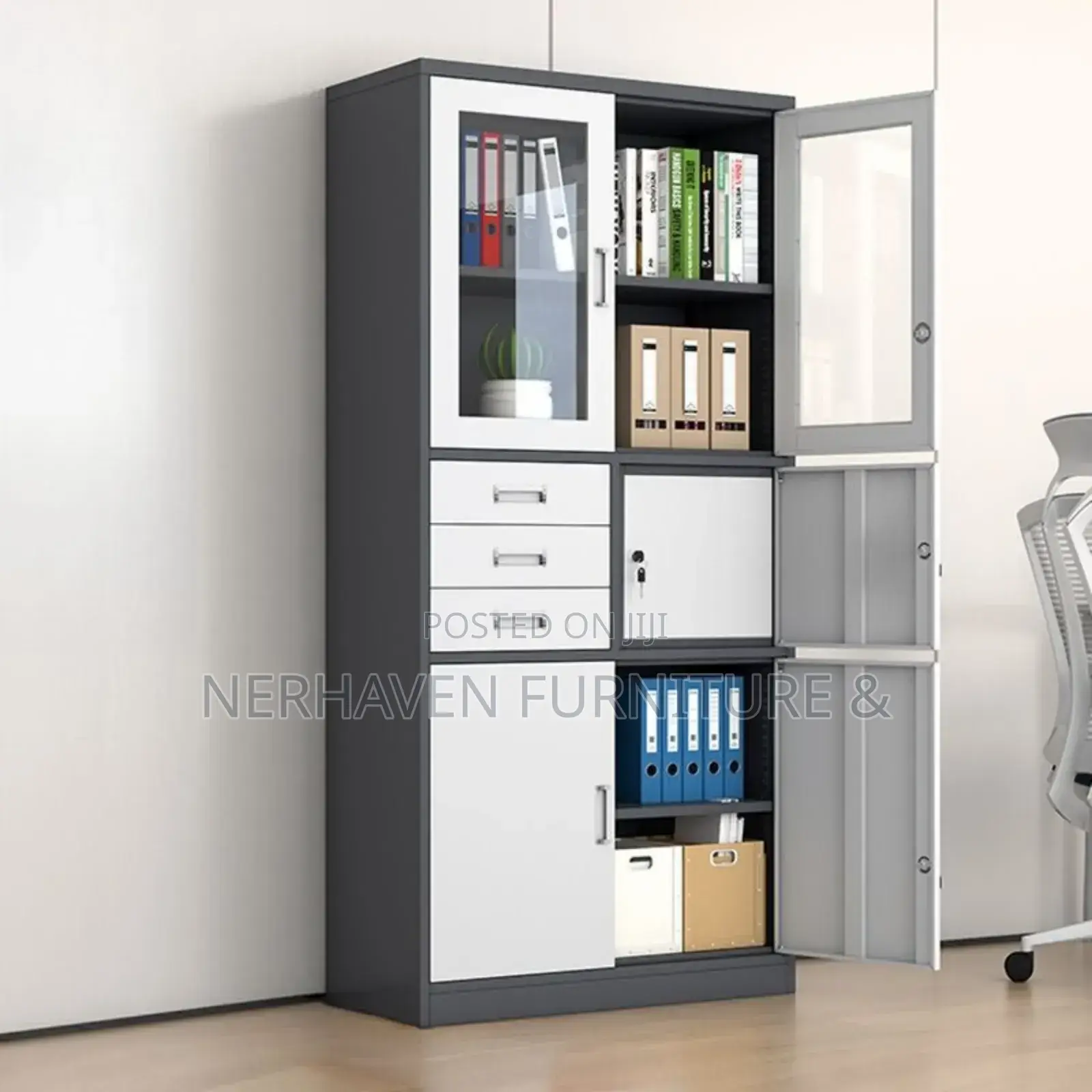 Lockable Office File Cabinet With Safe for Valuables